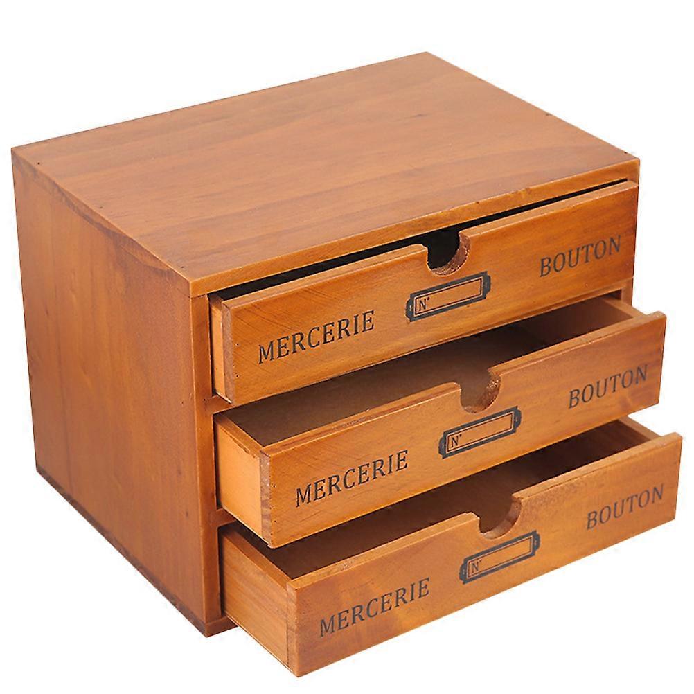 Solid Wood Desktop Organizer with Drawer Storage Box for Cosmetics, Jewelry & Stationery – Lightweight, Large Multi Functional Tabletop Cabinet for