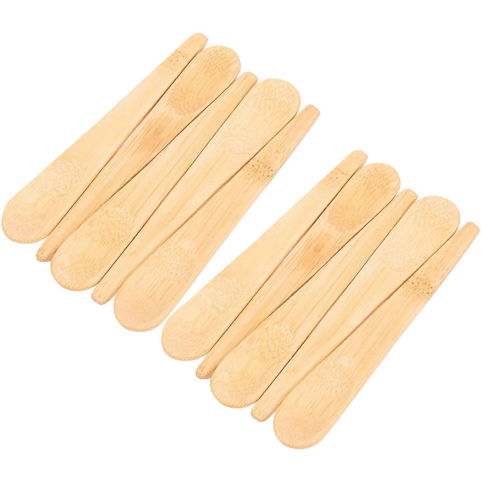 Khaki Wood Stirring Spoon for Coffee Tea Perfect for Stirring and Mixing 10 Pieces Small Size
