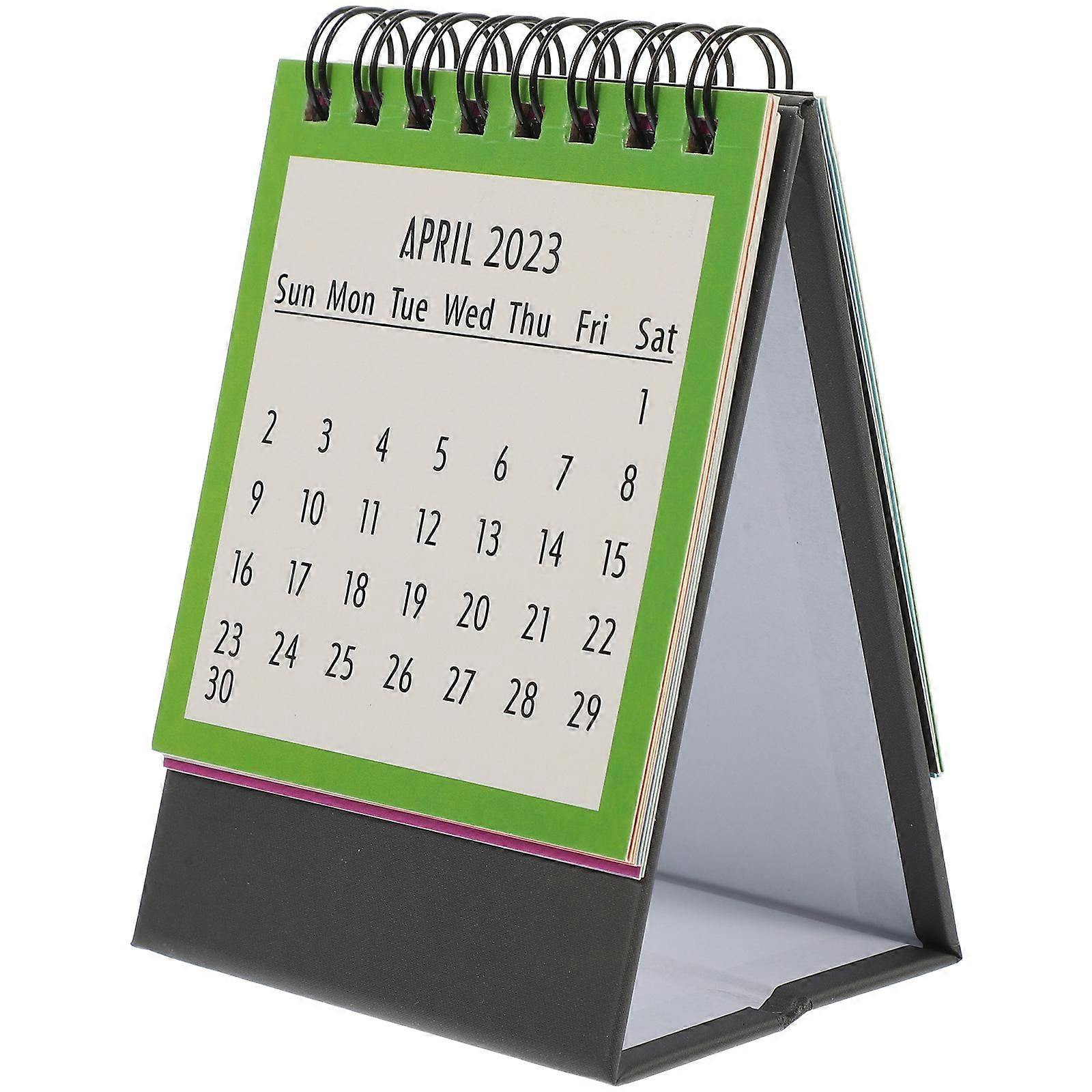 Decorative Mini Calendar for Desk Made of Paper in Grey Color Stylish Design for Home Decor 5 x 7 Inches