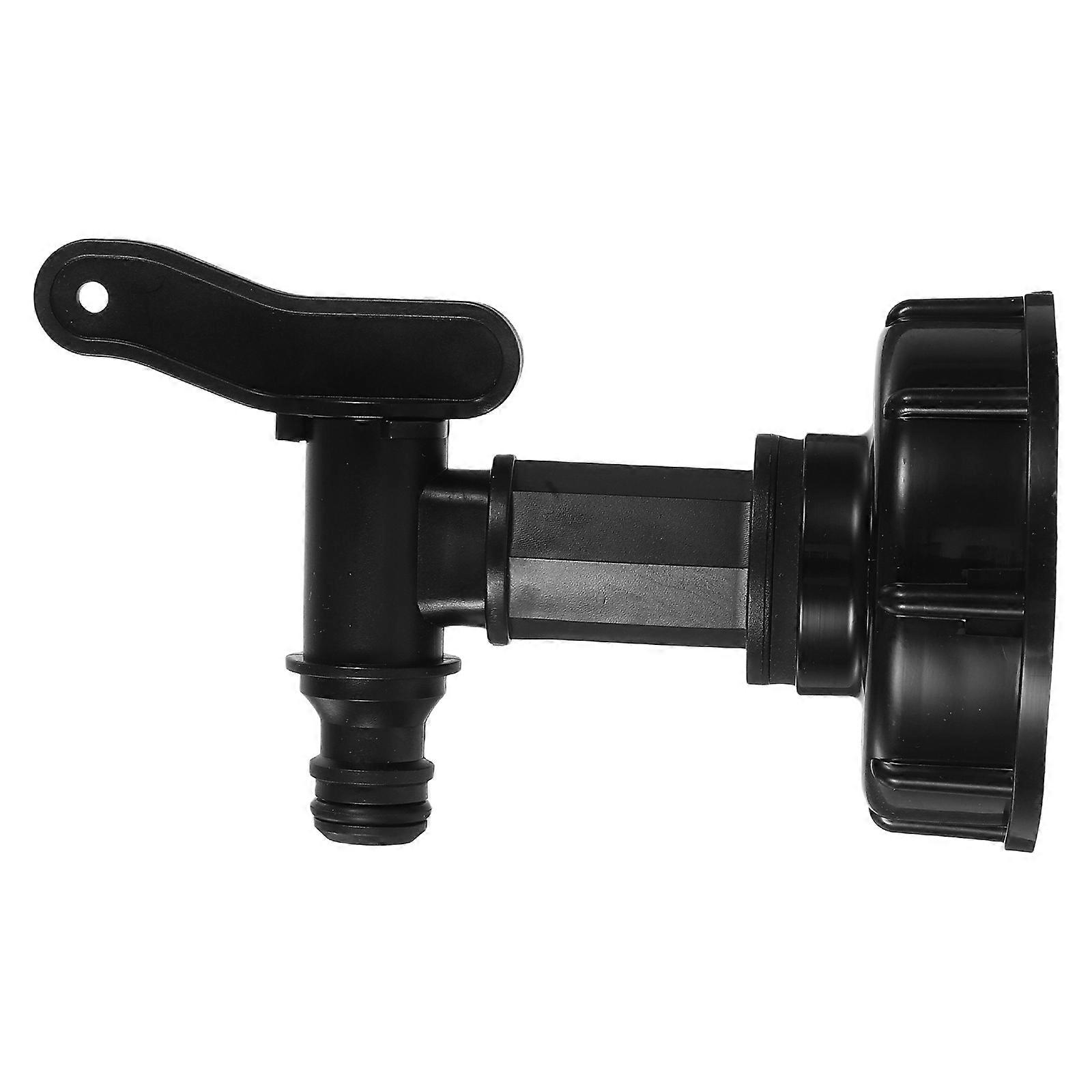 Plastic Rain Barrel Spigot Kit with Adjustable Nozzle for Home Black Versatile Connection