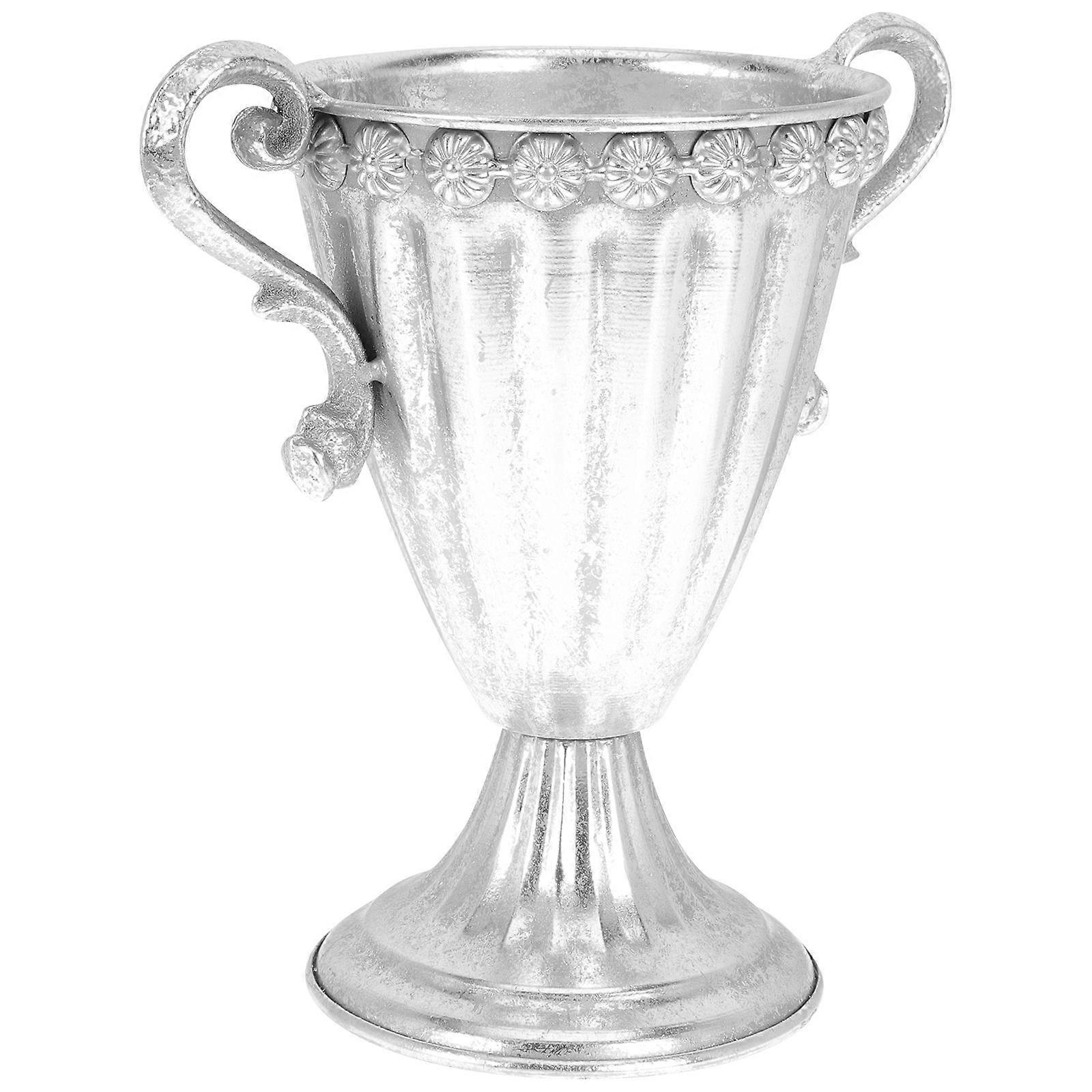 Silver Vintage Iron Decorative Flower Vase for Storage Use