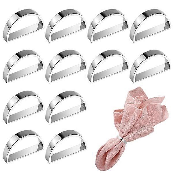 Gold Napkin Rings Set of 12, Semicircle Metal Gold Napkin Clasps,