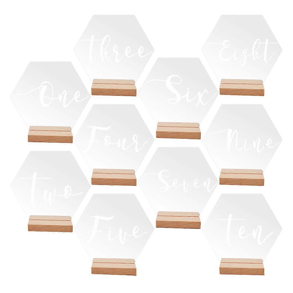 Acrylic Table Number Signs for Home Transparent and for Long Term Use 10 Sets