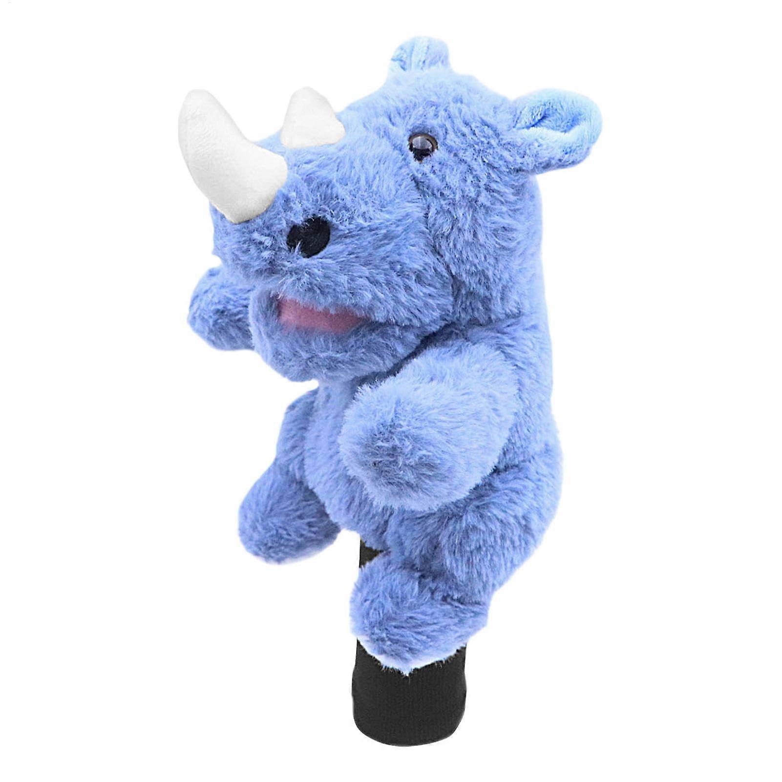 Golf Head Covers Plush Stuffed Animal Golf Club Head Covers Blue Rhino Driver Putter Protection Soft Material 3-Pack
