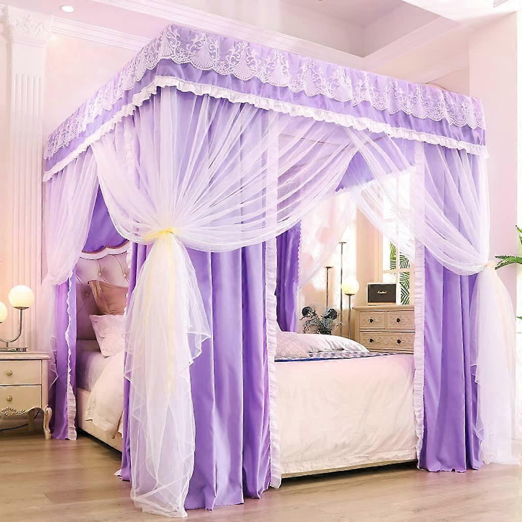 Bed Curtain Canopy 4 Corner Posts Bed Canopy for Girls Bed Adult Bedroom Nursery Mosquito Net Curtain Net Ref: 3591