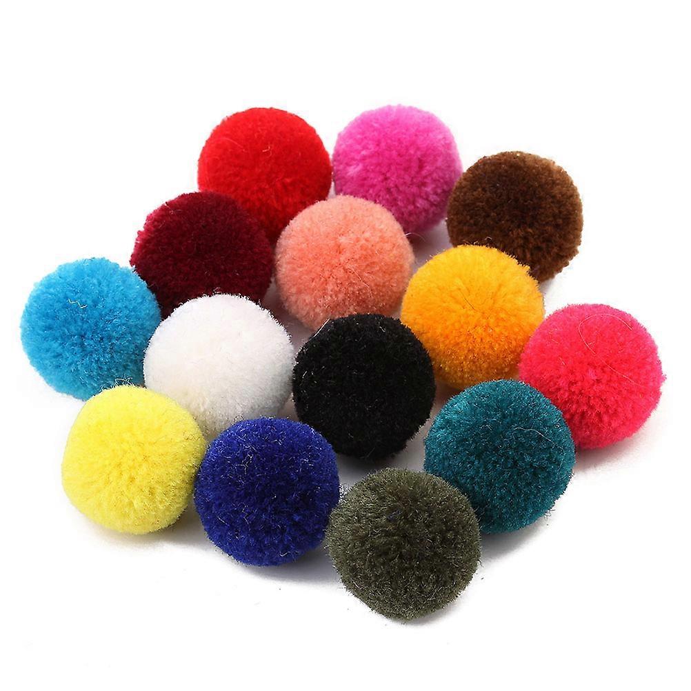 DIY Pendant Ball Keychain Pendant Bag Ornament DIY Material Yellow 2x2x2cm Plush 50Pcs