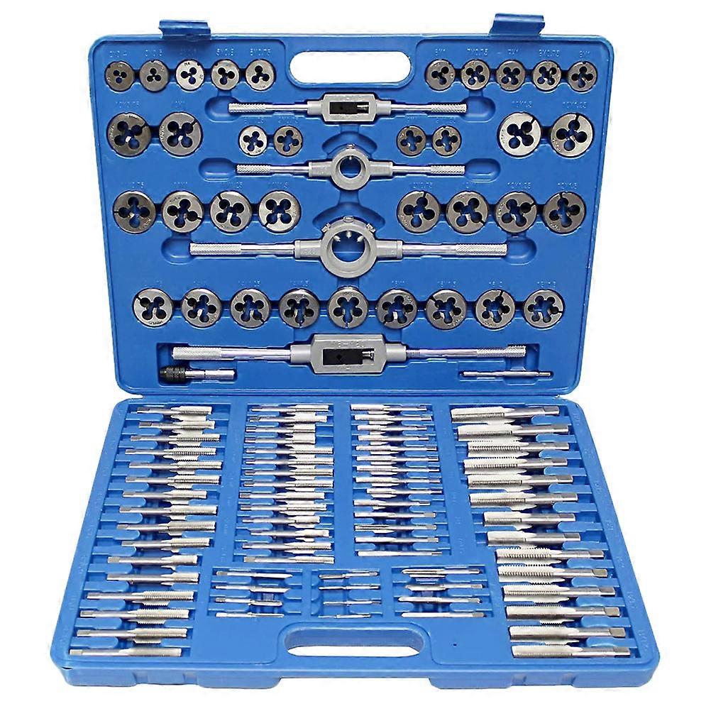 Comprehensive 110Pcs Tap And Die Kit Ideal For Workshop Use Crafted From Reliable Bearing Steel Material