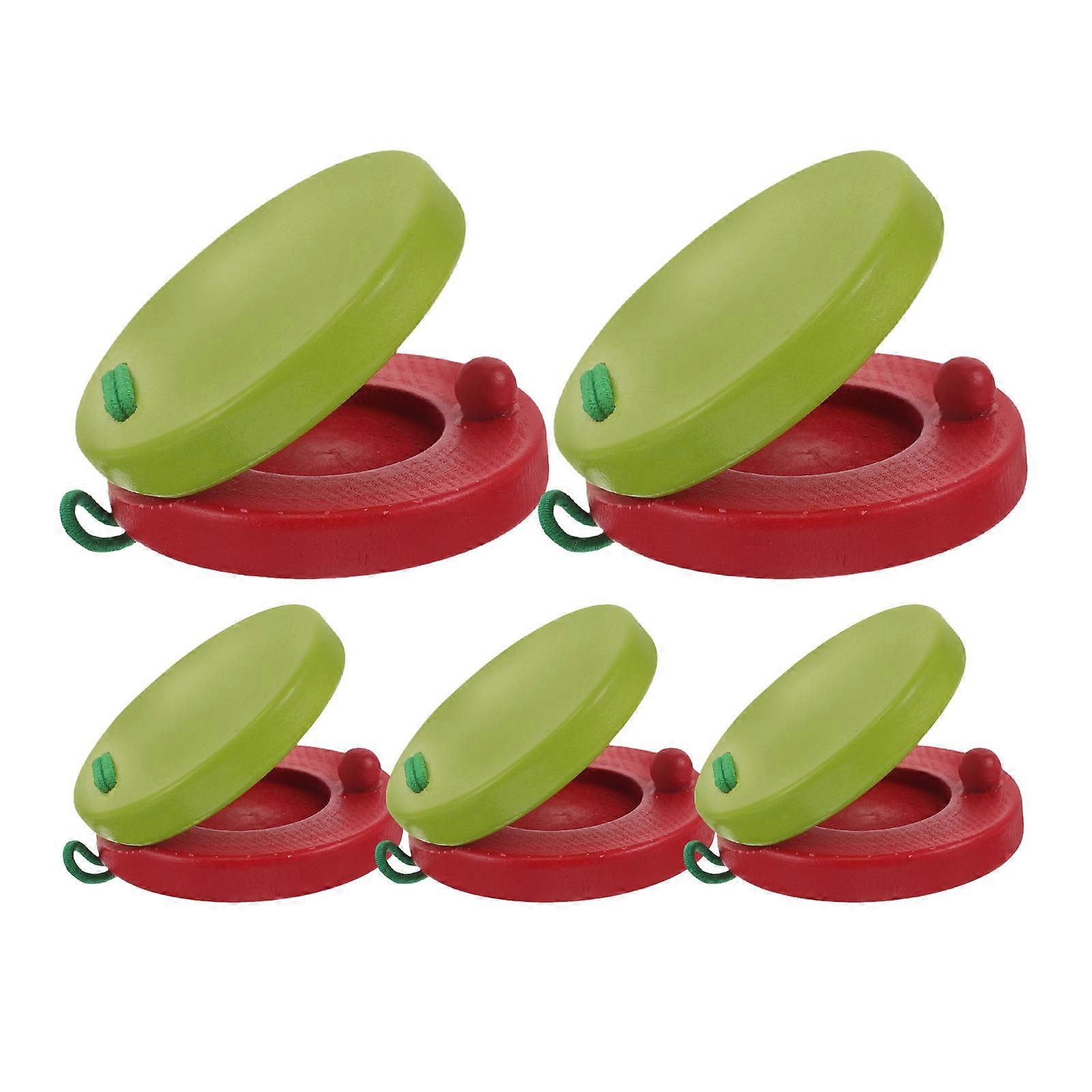 Wooden Castanets for Kids Durable Rhythm Toys for Home Use Enhancing Creativity Size 5pcs