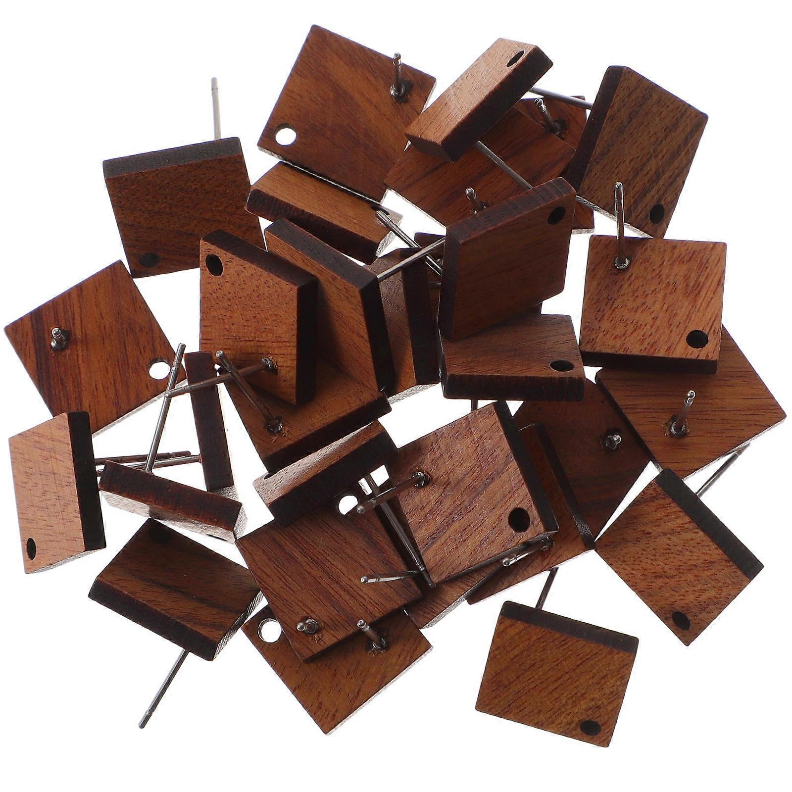 20pcs Wooden Earring Posts for DIY Jewelry Making – Smooth Wood Material, , Craft Supplies for Handmade Earrings