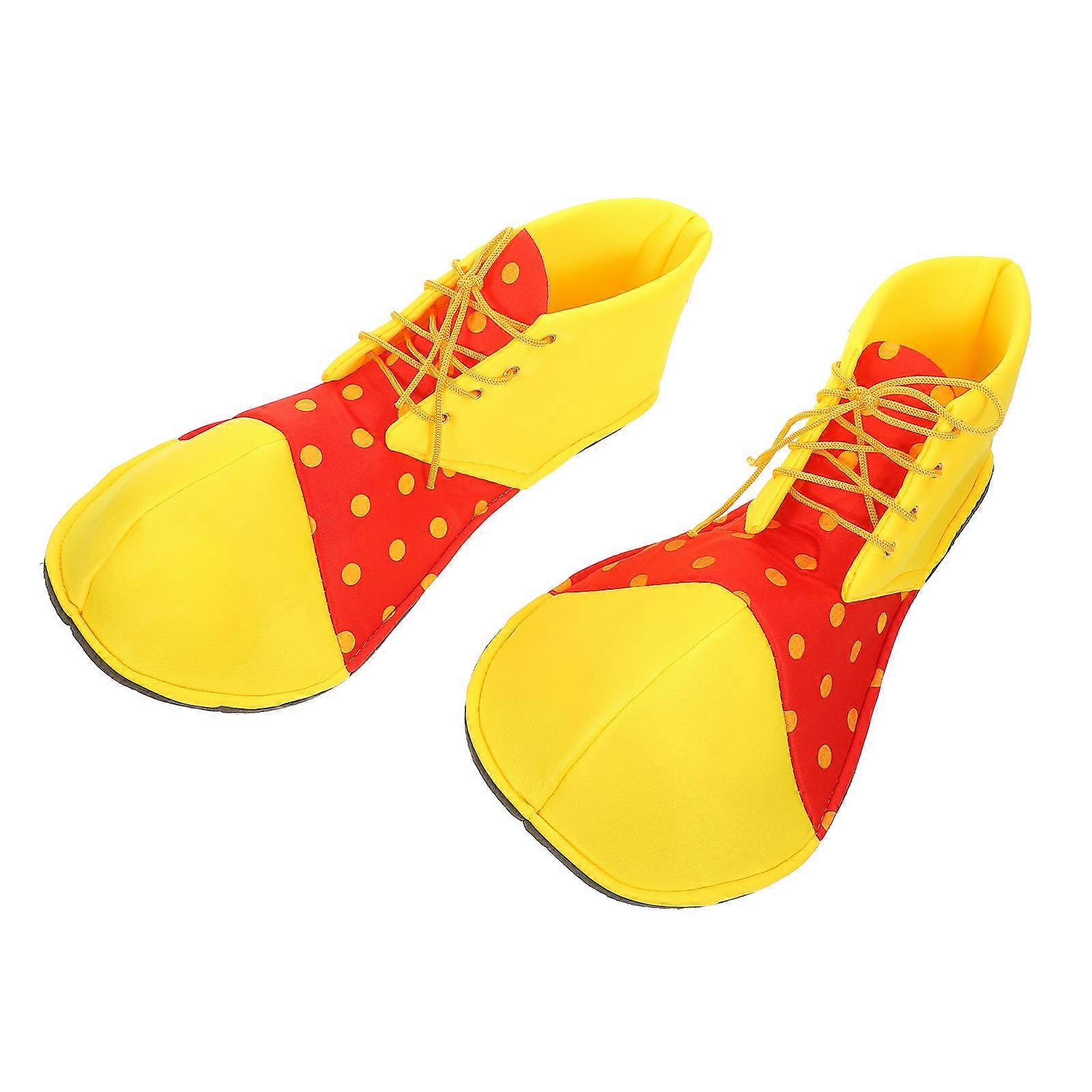 Clown Shoes Halloween Costume Prop For Teens And Adults In Assorted Color With Classic Clown Design 1 Pair