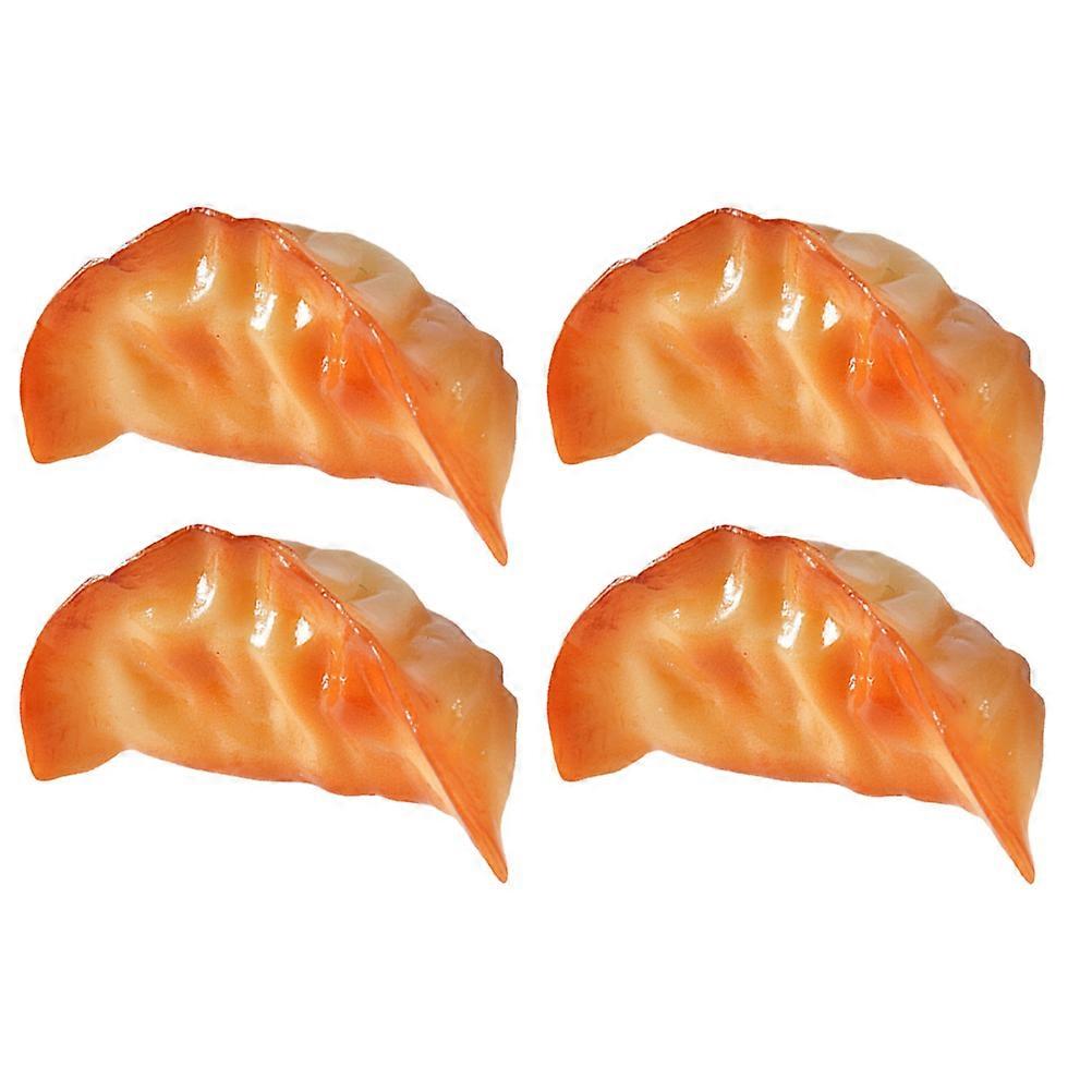 4Pcs Simulated Fried Dumpling Shape Decorative Restaurant Display DIY Projects Wear-Resistant PVC Material