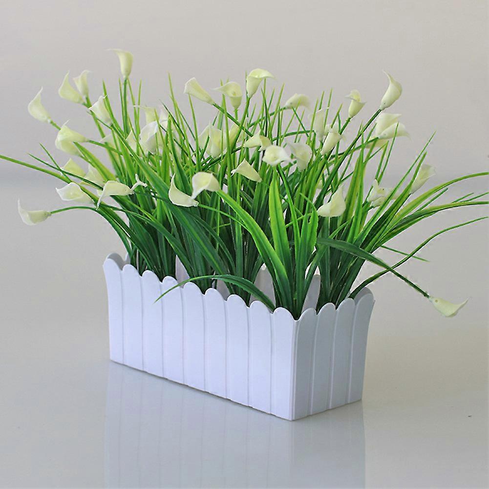 带花盆的人造植物人造花 S 用于家庭户外花园装饰模拟绿色植物人造盆栽花卉婚礼