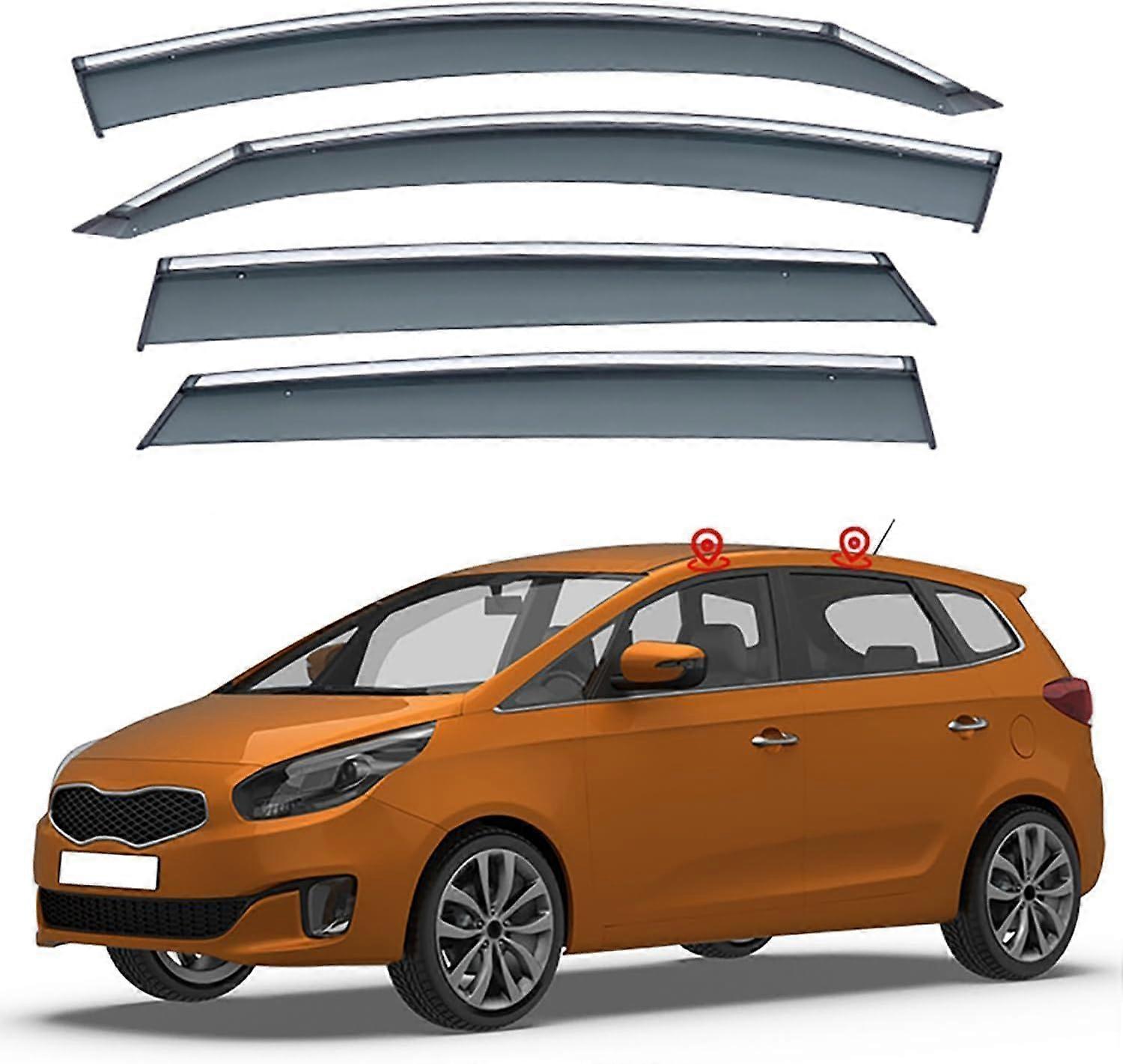 Wind deflector for Kia Carens RP 20132018, car window rain guard, side window deflectors sunshade rain protection smoke window visor.