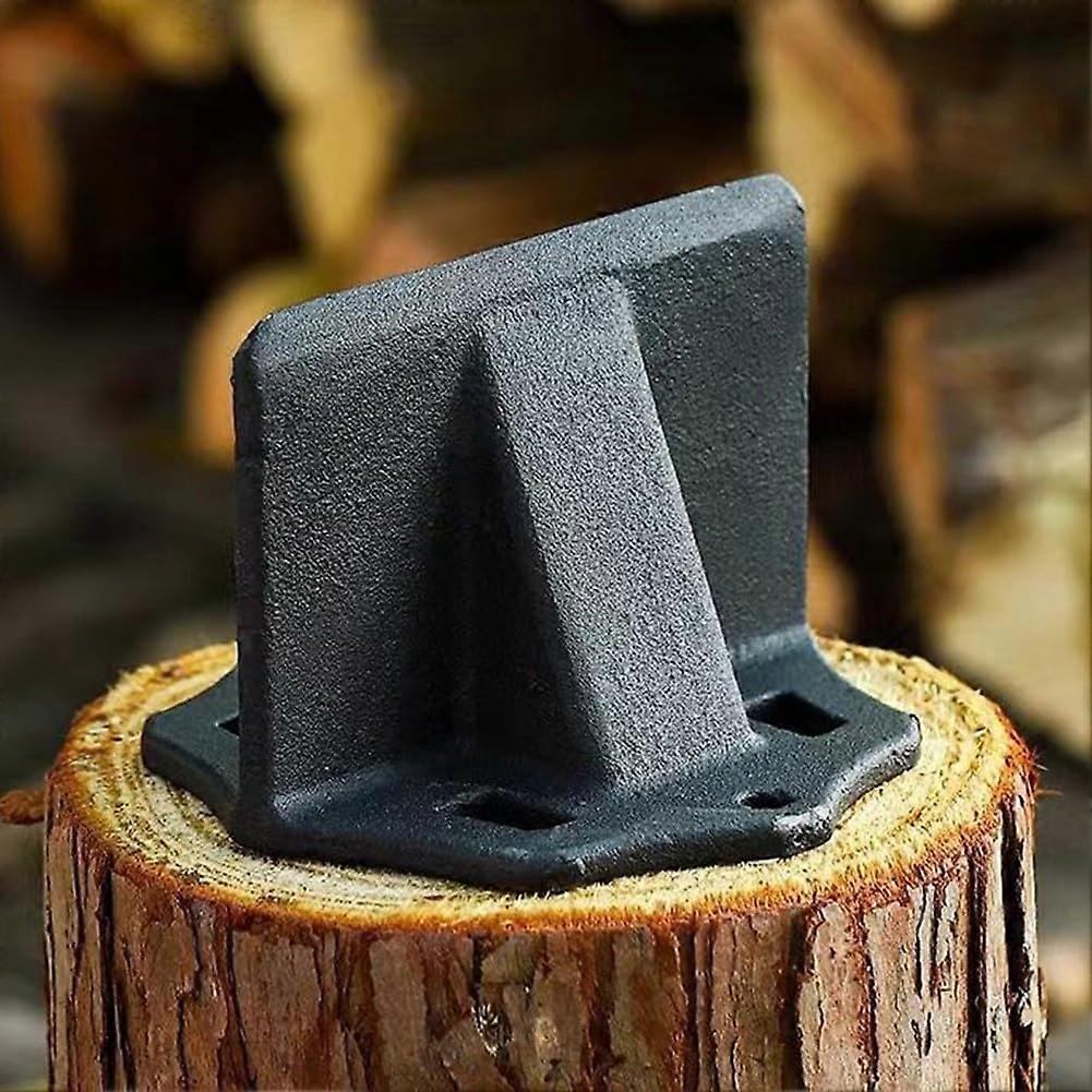 Square Firewood Splitter Small Log Splitting Wedge Portable Manual Wood Splitting Wedge for Home Stove Fireplace Fire Pits Black (Large)