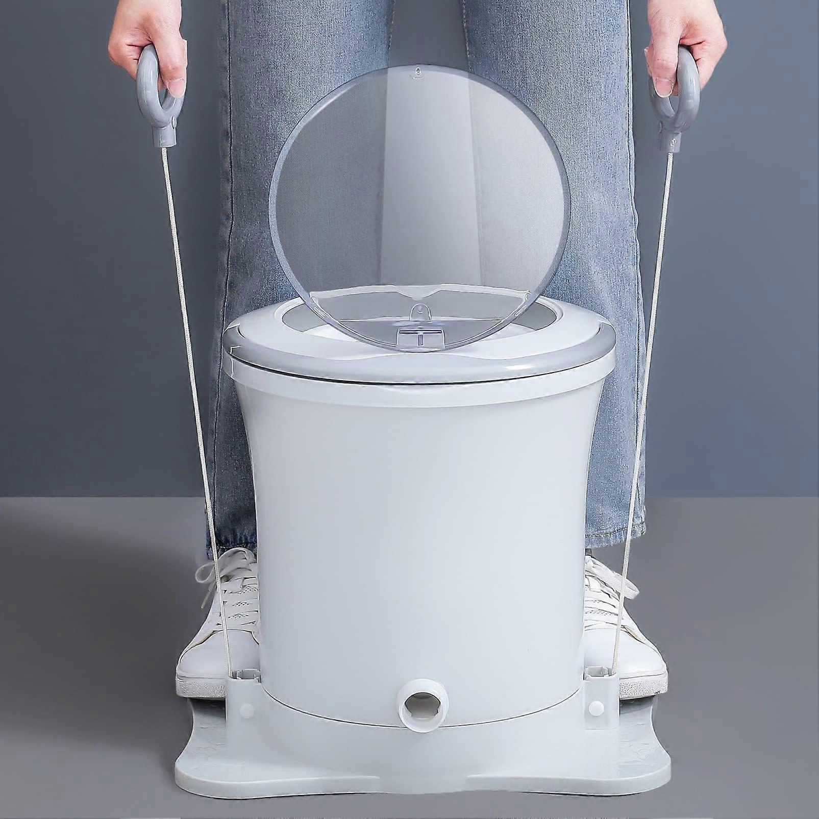 Mini Washing Machine Portable Manual Dehydrator, White, Hand-Operated Spinner, No-Electric Spin Dryer, Compact Camping