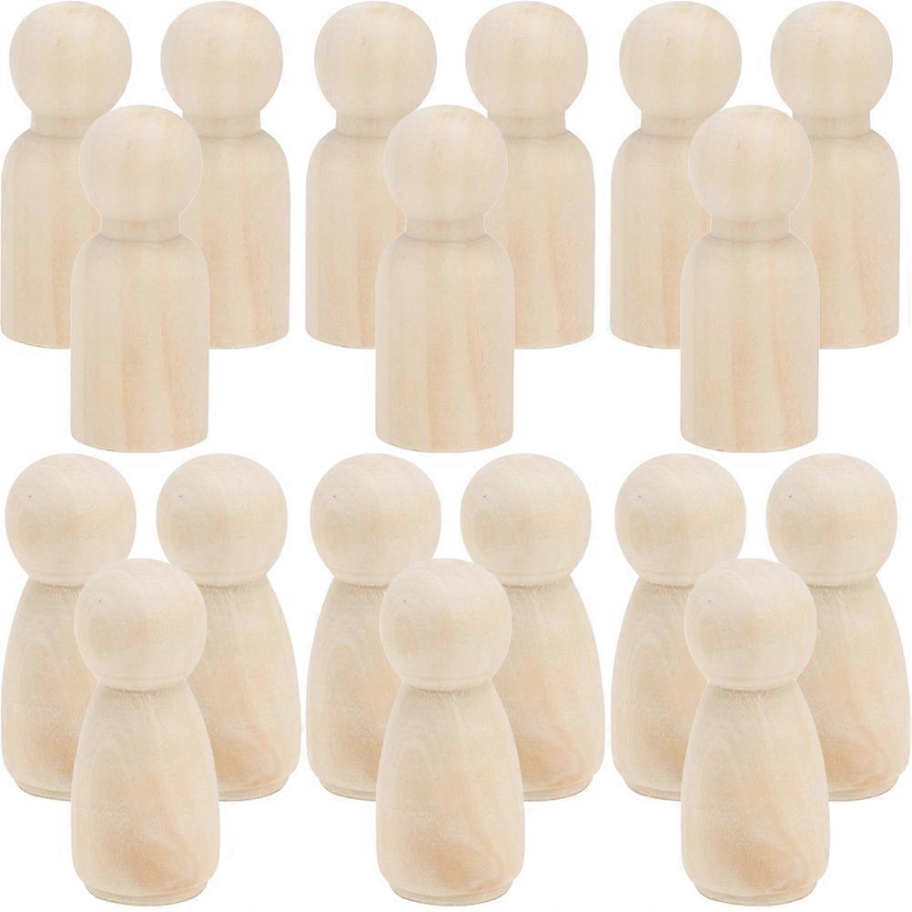 DIY Unfinished Wood Puppets for Decor Khaki Color 48 Pieces Easy to Use and Store