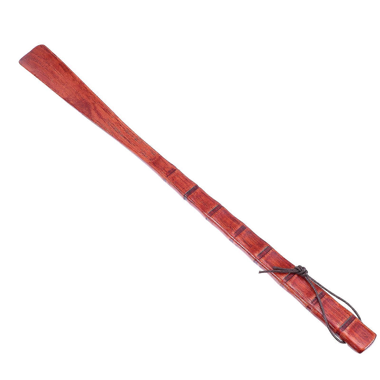 Portable Long Handle Shoehorn Useful Tool For Home Use Light Brown 1Pcs