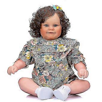 Rebirth Doll 60cm Huge Size Maddie Baby Reborn Toddler Popular Girl Doll With Rooted Brown Hair Soft Cuddle Body High Quality Doll Cute Gift