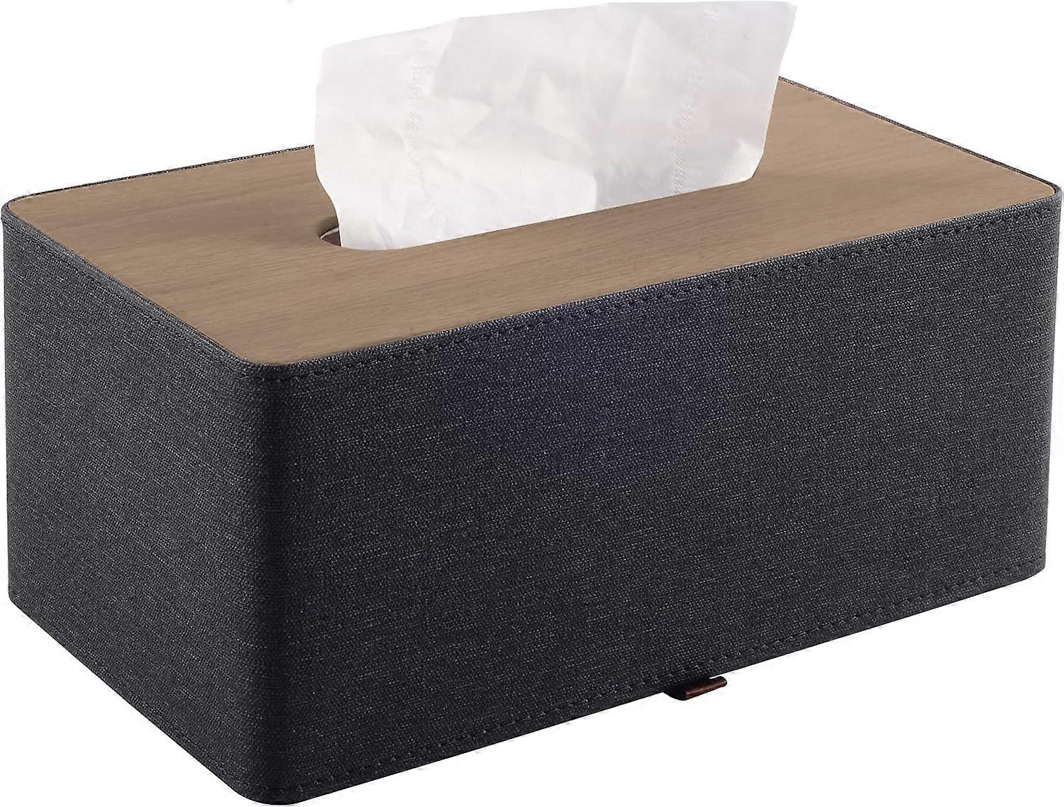 High-end Pu Leather Tissue Box Holder Two Color Combination