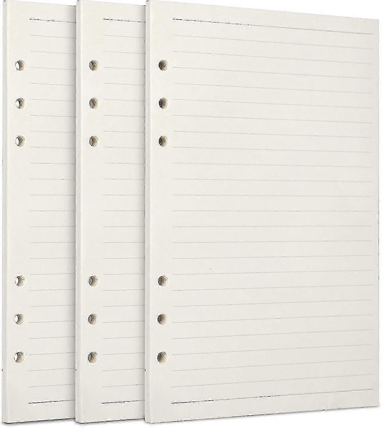A5 Refill Paper, 3 Packs 100gsm Thick Refillable Paper 6 Hole Filler Inserts Loose Leaf Paper 135 Sheets (270 Pages) For 6 Ring Binder Journal