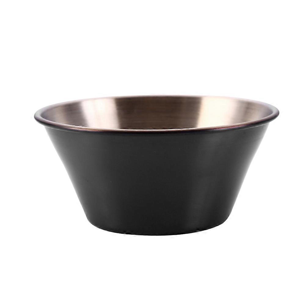 a refined and professional product description for your item:
**1pc Large Stainless Steel Seasoning Dish – Black Food Sauce Bowl for Appetizers,