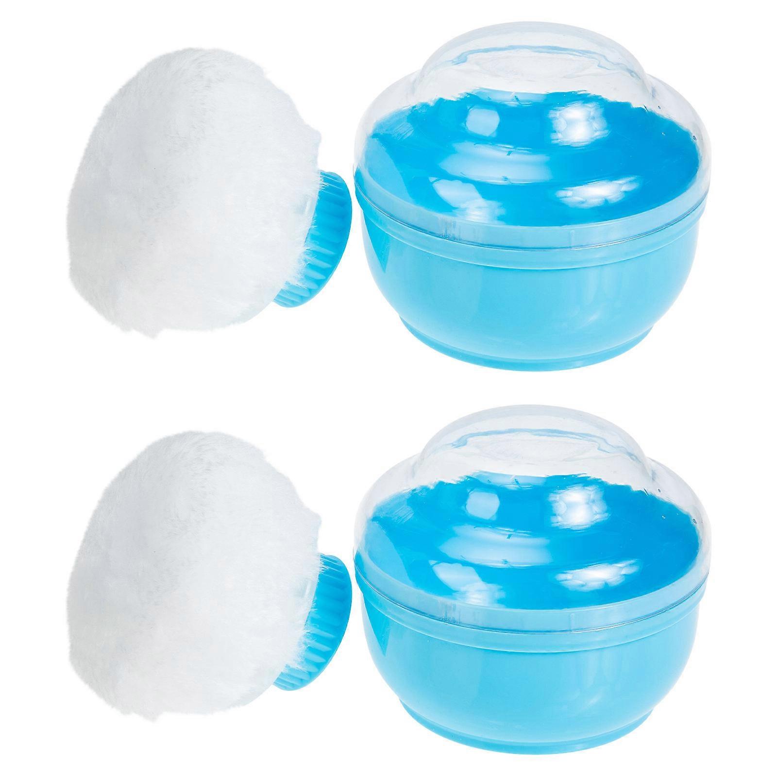 2 Sets Powder Puff Case with Handle Portable Powder Puff Box for Even Application and Storage