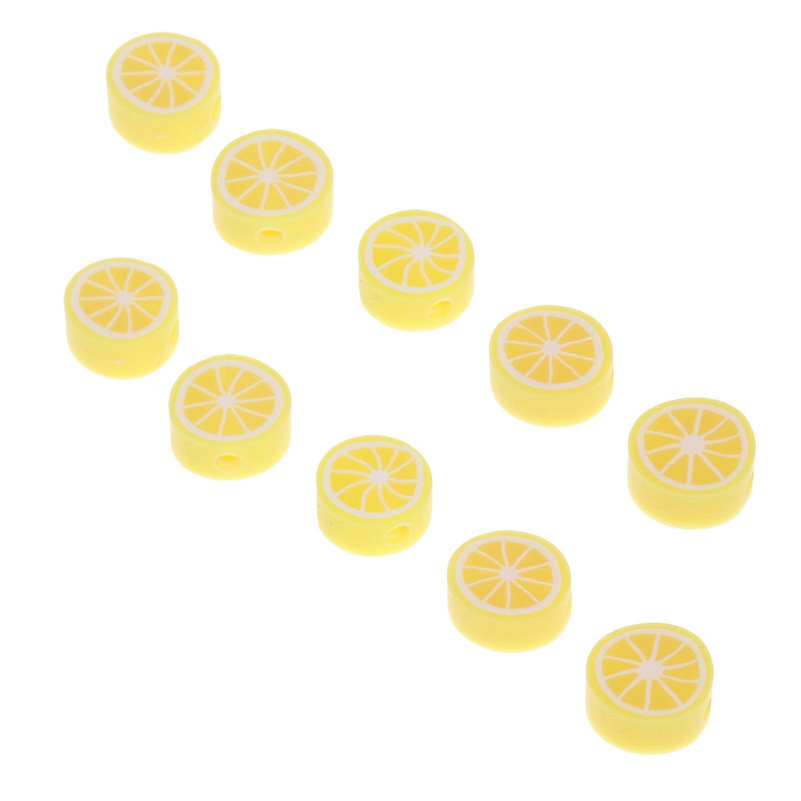 200pcs Lemon Themed DIY Craft Beads for Handmade Bracelets, Decorative Loose Beads for Crafts & DIY Projects