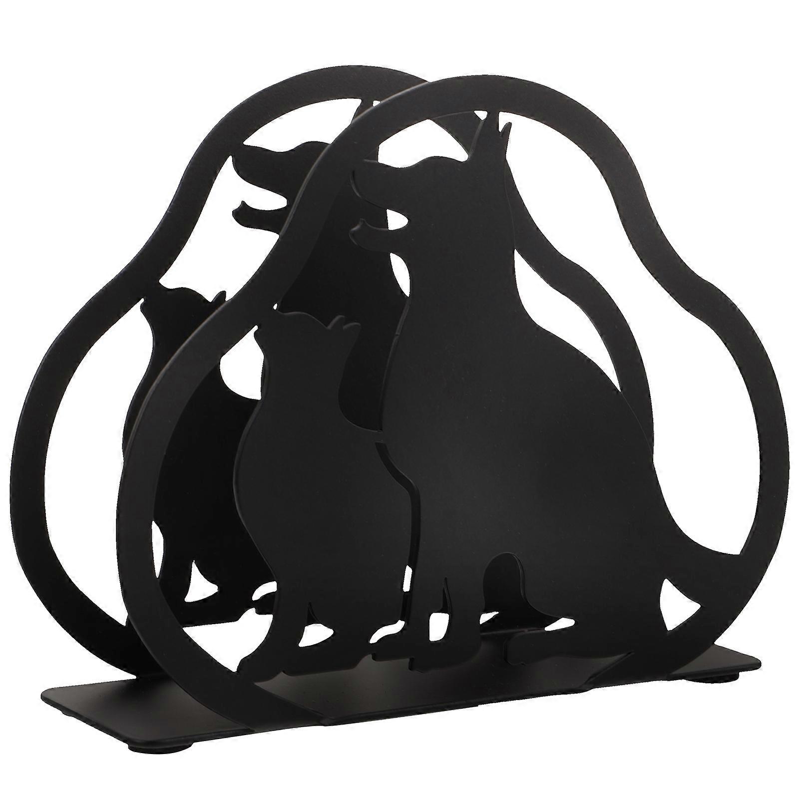 Napkin Holder Table Napkin Holder for Home Use Black Iron Material Vertical Storage Function 1Pack