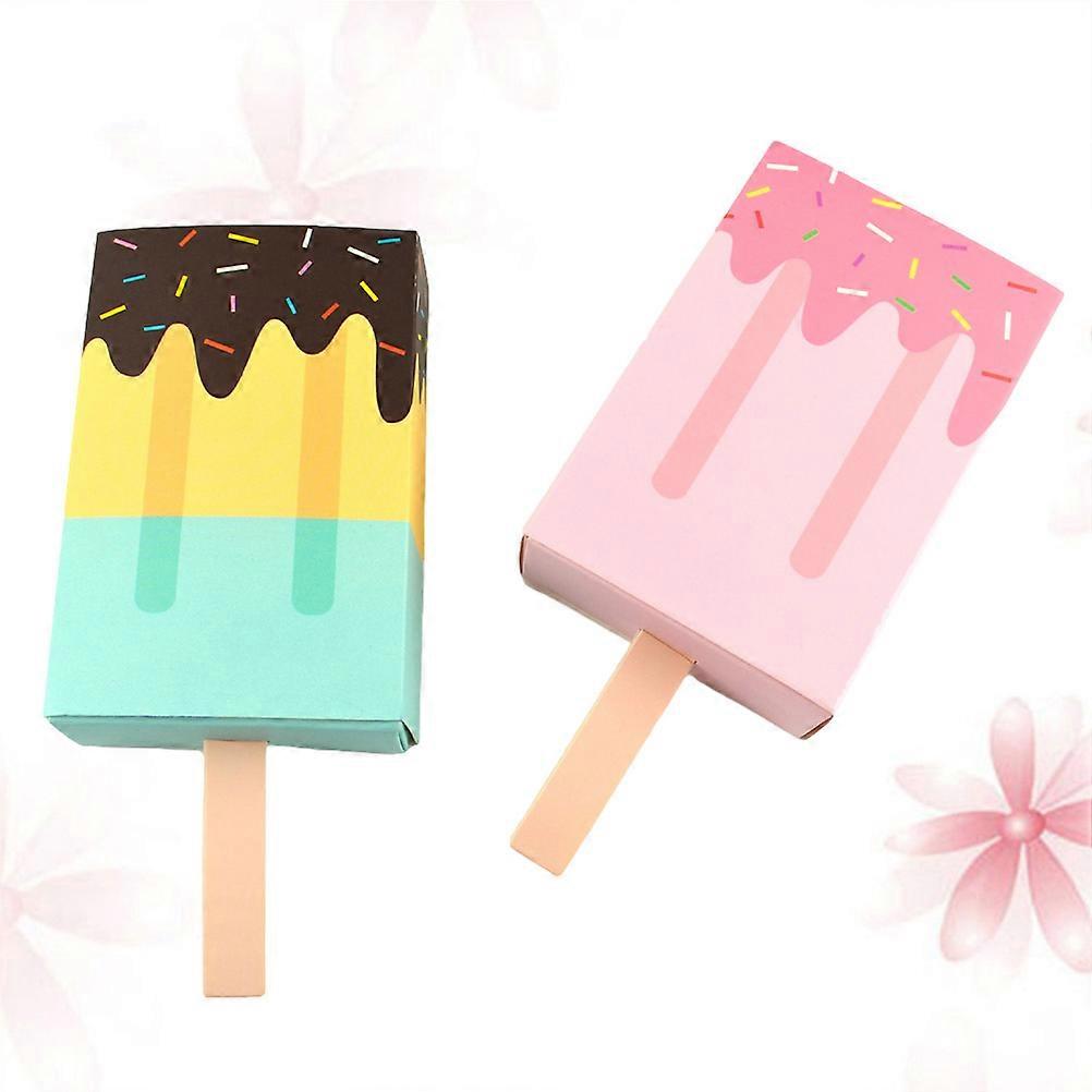 Ice Cream Shape Candy Boxes For Kids Birthday Baby Assorted Color Elegant Packing 100Pcs