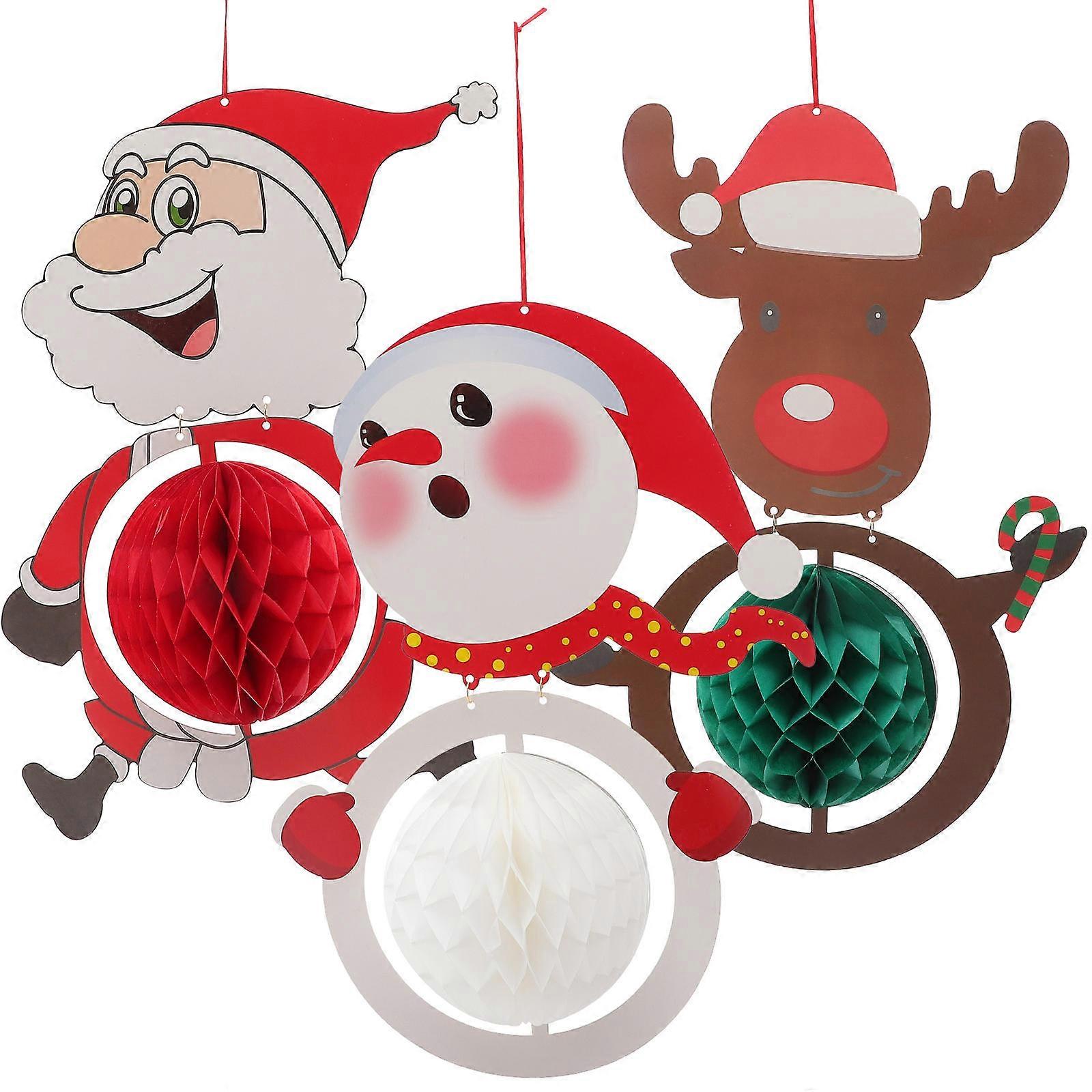 Decorative Honeycomb Christmas Design Ornaments 3Set Perfect For Families And Guests During Holiday Celebrations