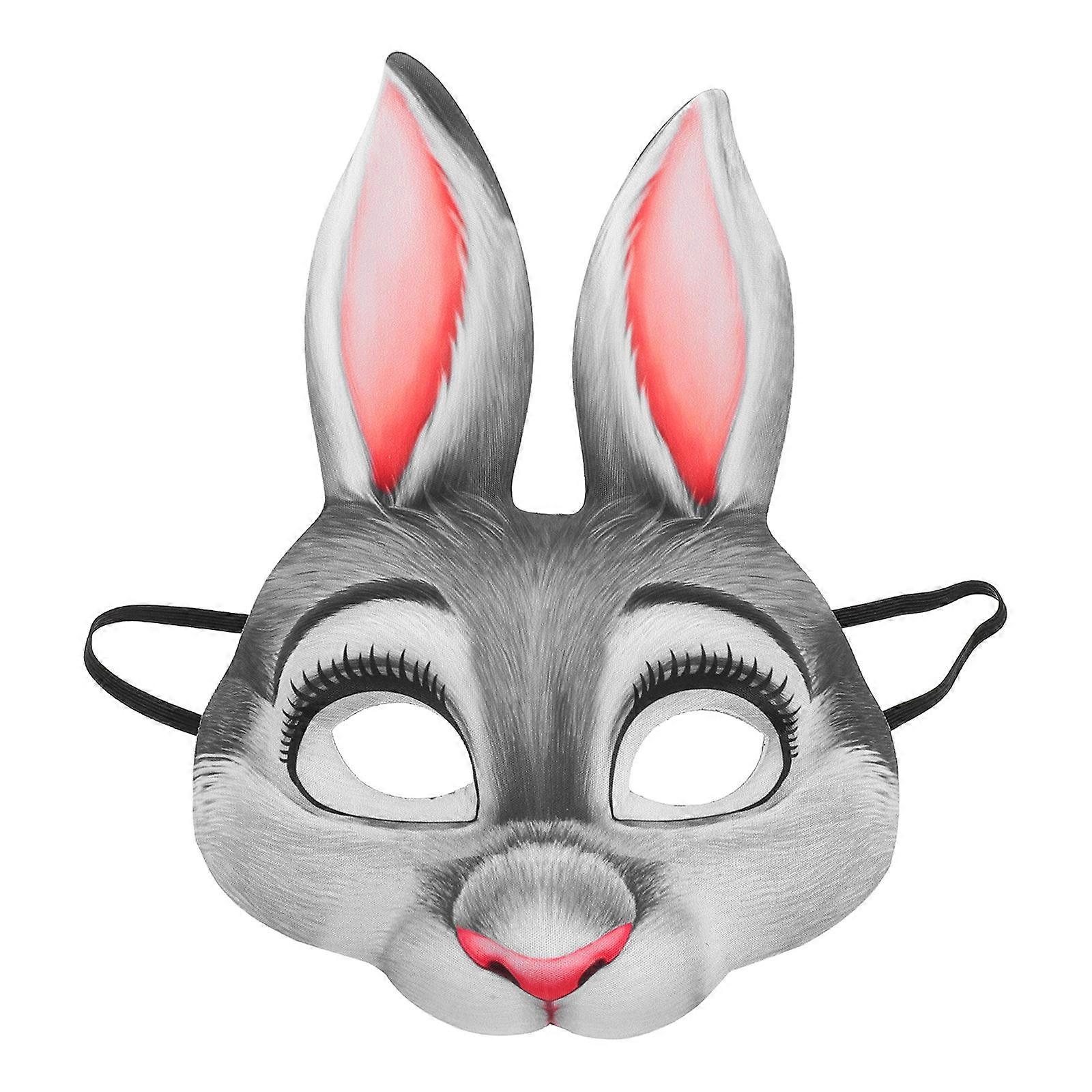 Bunny Mask Half Face Masquerade Accessory For Adults Halloween Celebration 25.00X17.00X0.20CM 1Set