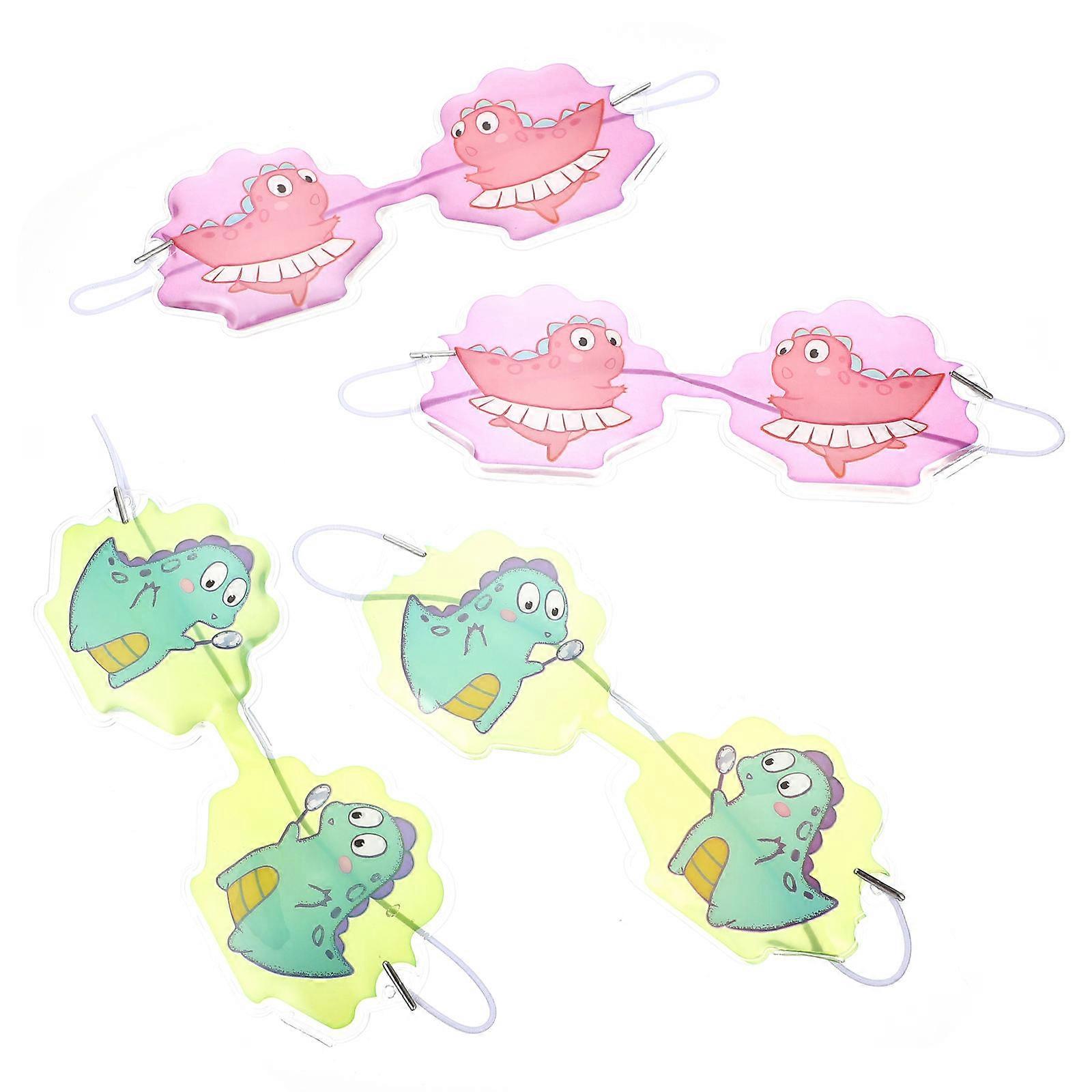 Cartoon Design Eye Pads 4Pcs Portable Cooling Eye Pads for Children Assorted Color Puffiness Relief Swelling Reduction