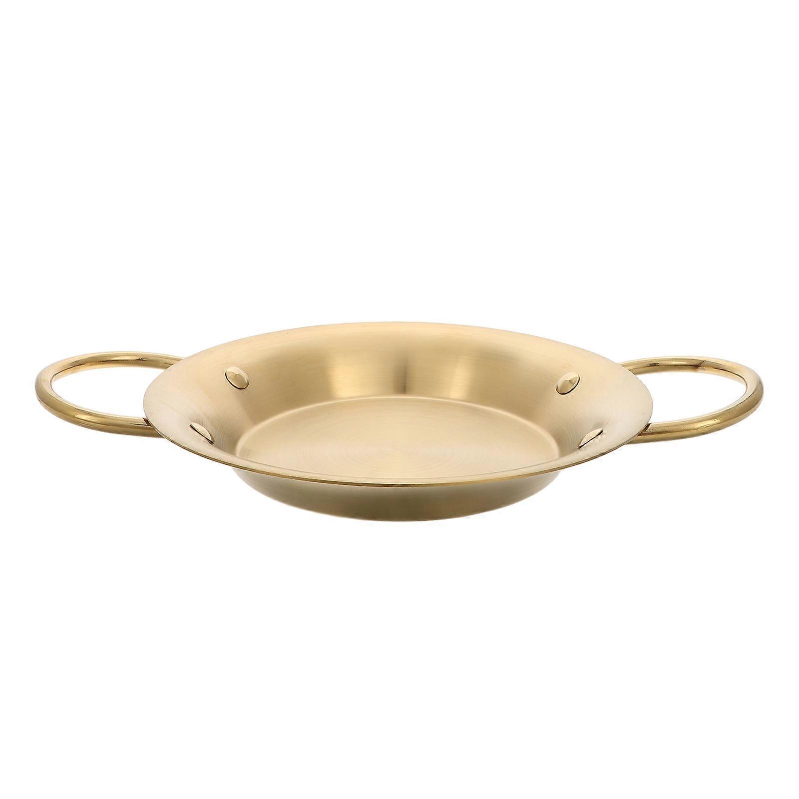 Golden Stainless Steel Seafood Platter with Double Handles for Home Use Stylish Korea Design 1 Piece