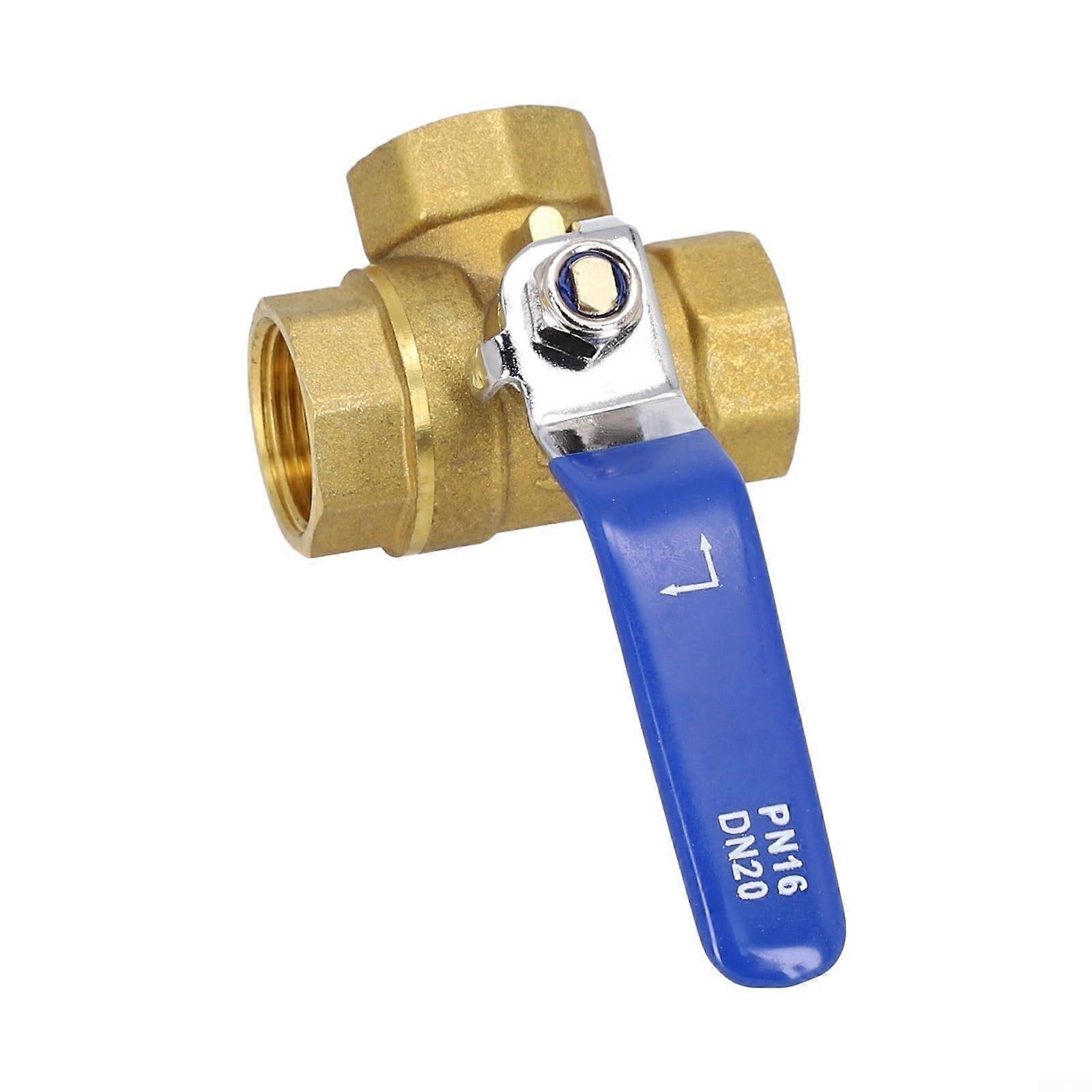 3 Way Brass Ball Valve L Type DN20 for Water Oil Gas Flow Control in Garden Plumbing Systems
