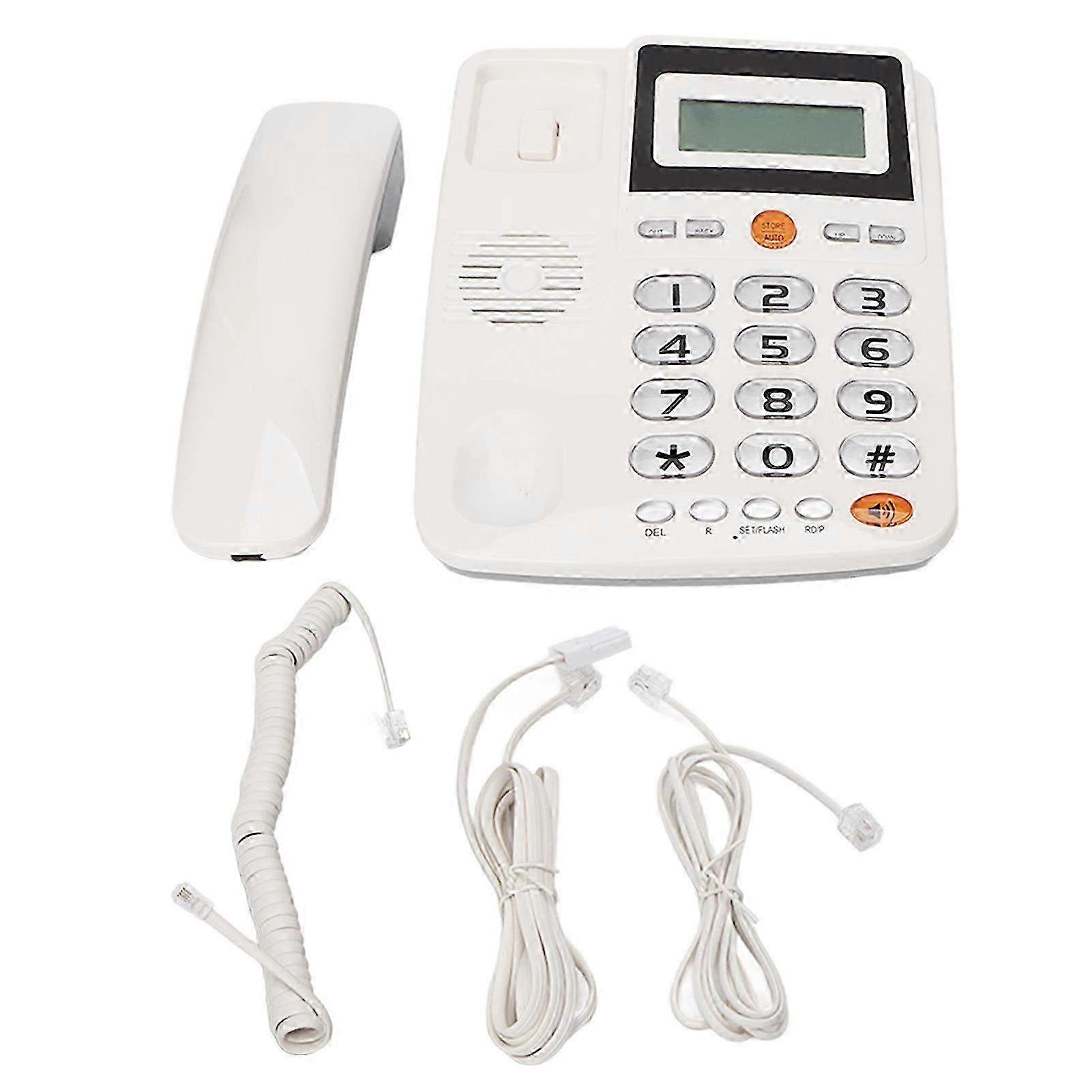 Amplified Corded Landline Telephone with Caller ID & Hands-Free Operation - Big Button Phone for Seniors with Adjustable Brightness