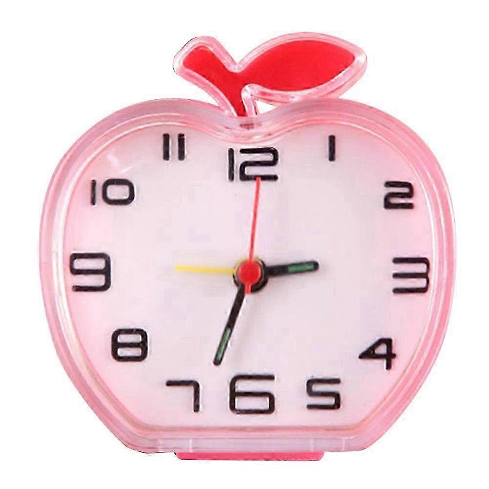 Silent Mini Alarm Clock for Home & Bedside Decor - Simple Pink Desktop Table Clock with Minimalist Design