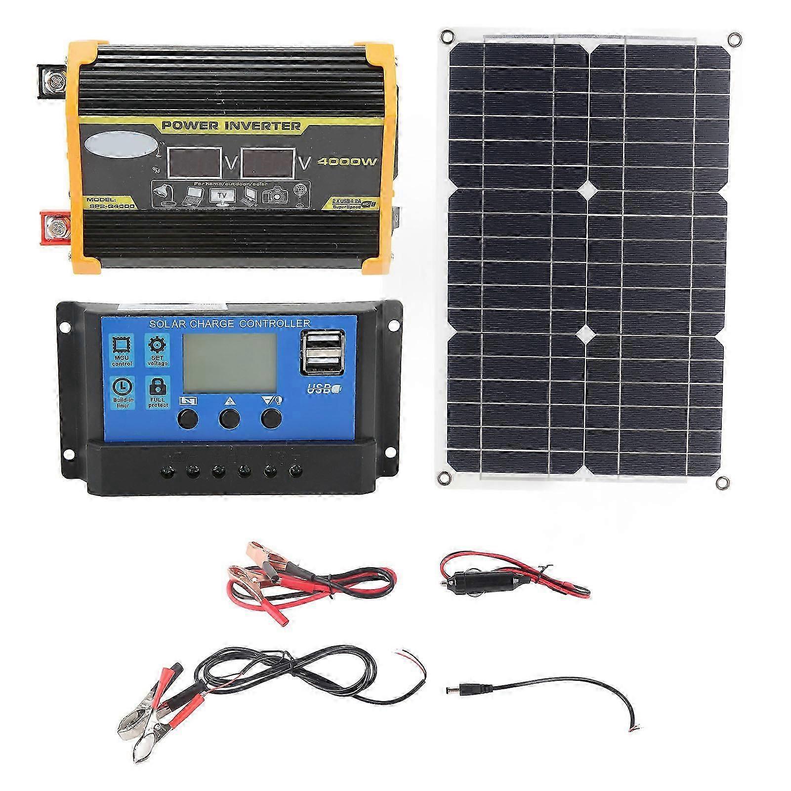 Solar Panel System Monocrystal 18W 18V Solar Panel 30A 12V 24V Controller 300W