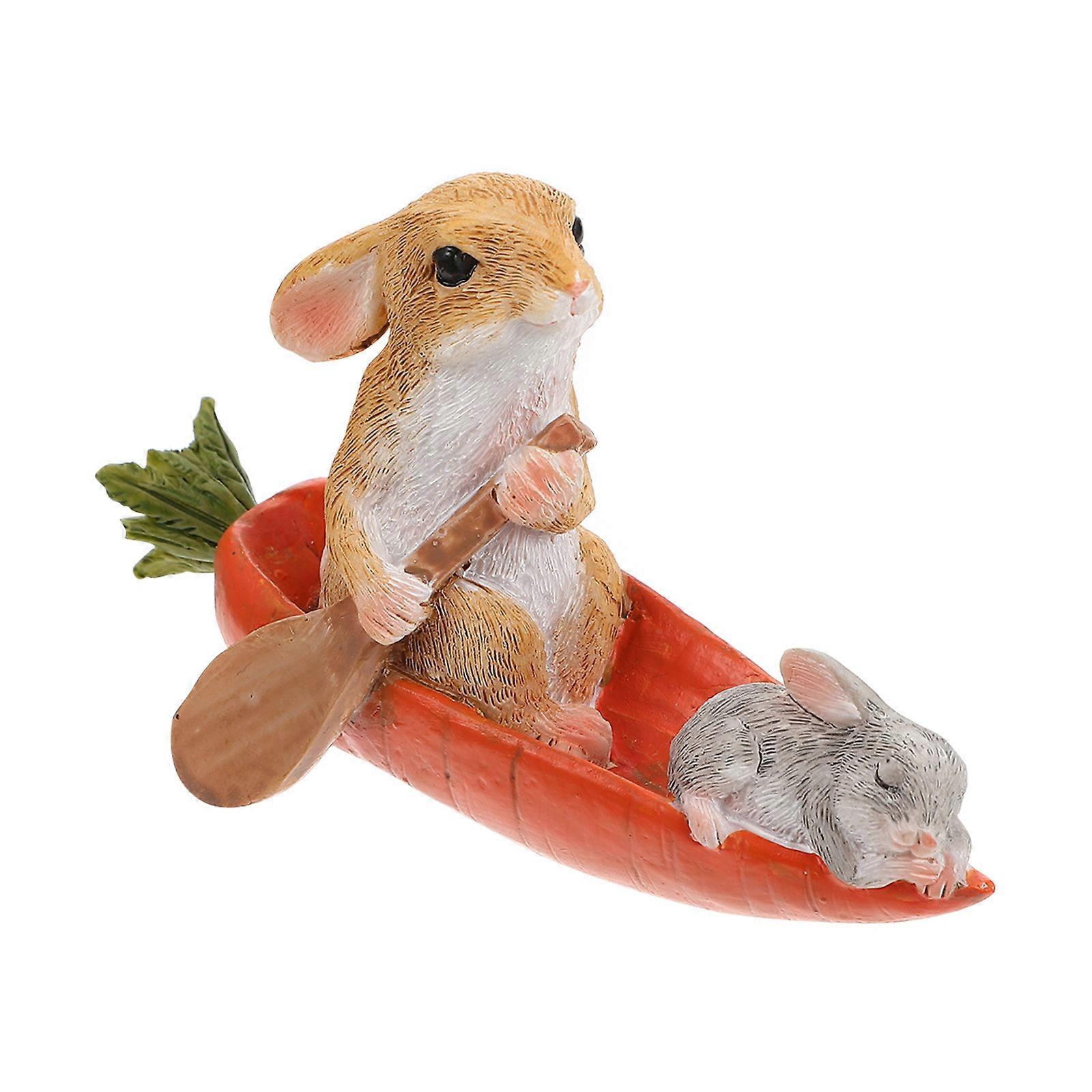 Decorative Rabbit Figure Micro Landscape Decor Cute Rabbit Shape Brown For 1Pcs