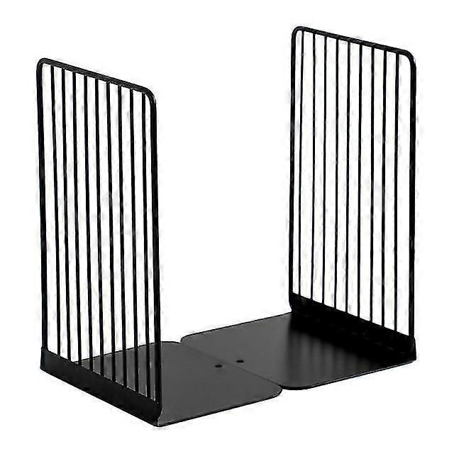 Iron Book Stand - Non-Slip Desktop Holder (Black, 1 Pair)