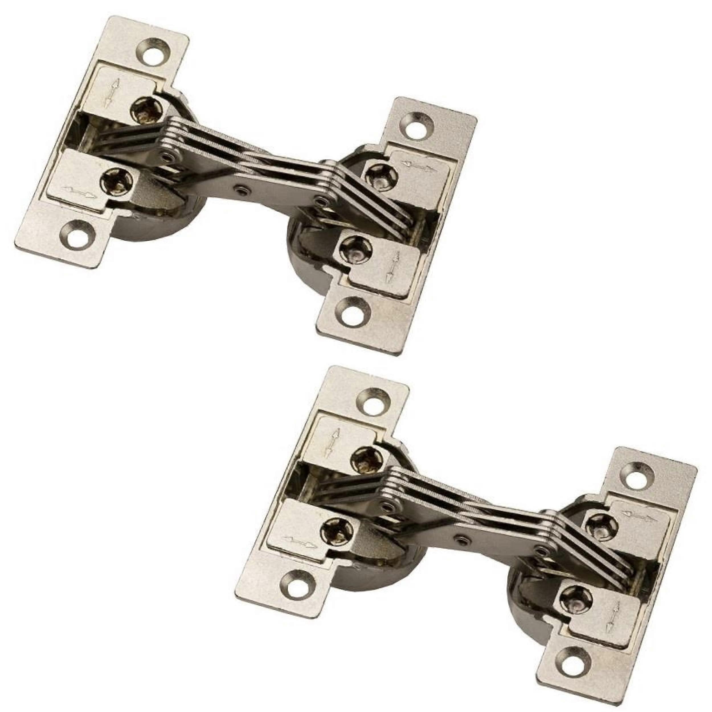 Mitre hinge 3D faux furniture hinge, GS 45, pack of 2, 45° mitre, 135°, nickelplated steel, 2 pieces 35 x 13.5 mm.