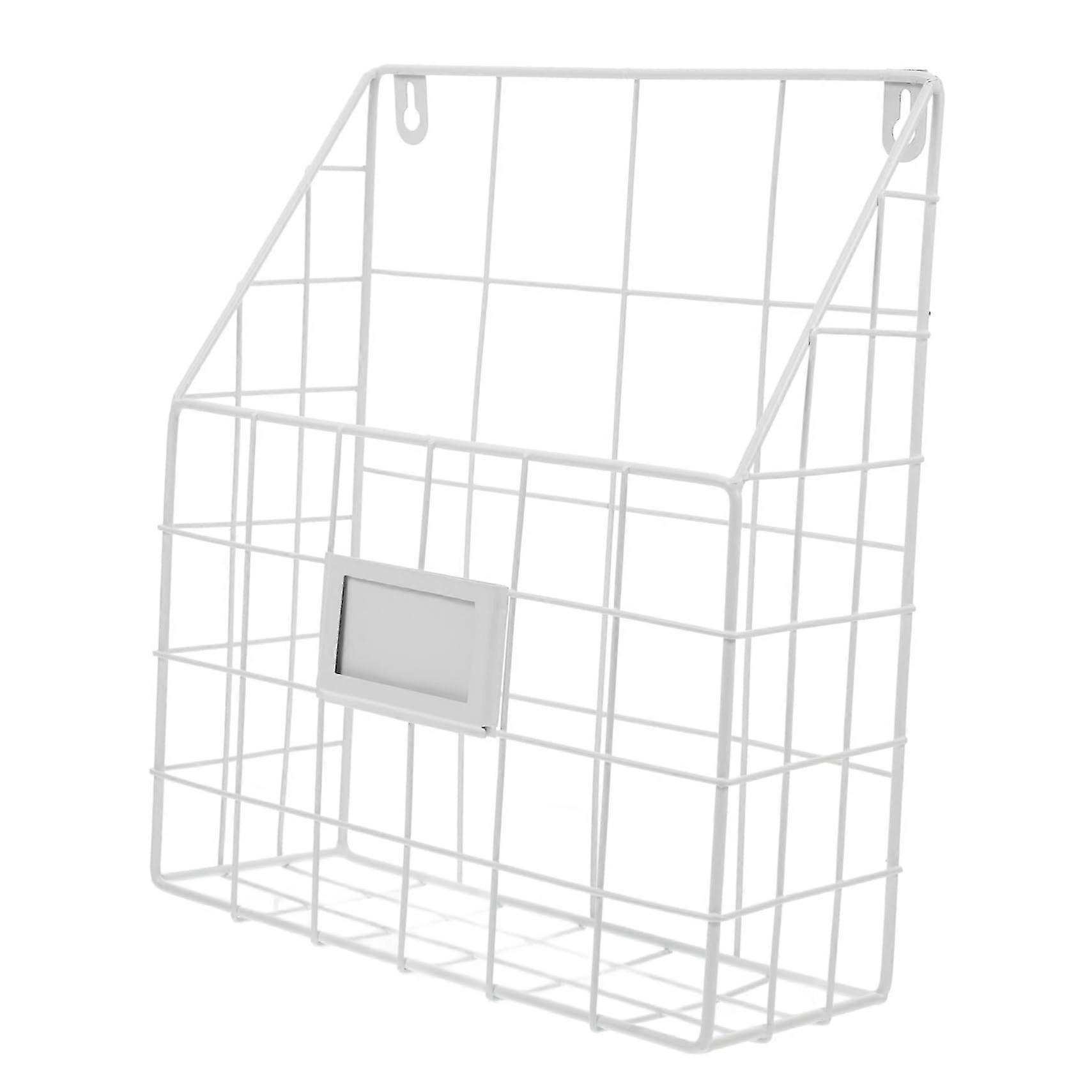 Newspaper Rack Bookshelf White Wall Magazine Holder Iron Wall Organiser for Magazines and Newspapers, Durable and Stylish Design