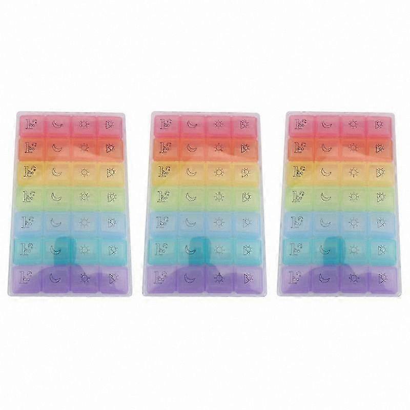 Extra Large 7-Day Pill Organizer with 4 Compartments Per Day, Durable Weekly Medication Box for Easy Access and Portion Control