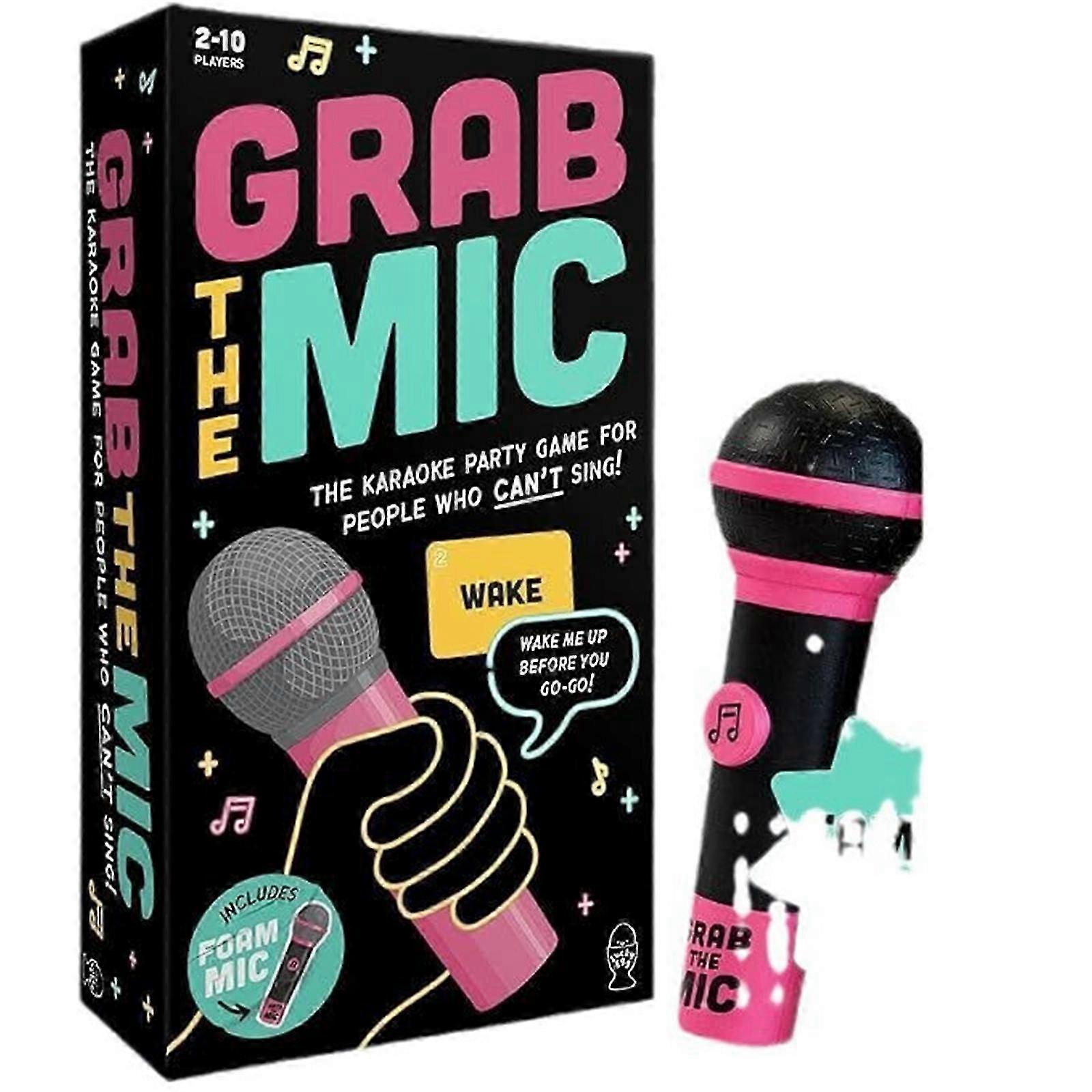 Fun Music Trivia Game Music Challenge Games Grab the Mic Party Game for Family and Friend Gathering Party Board Game Multicolor