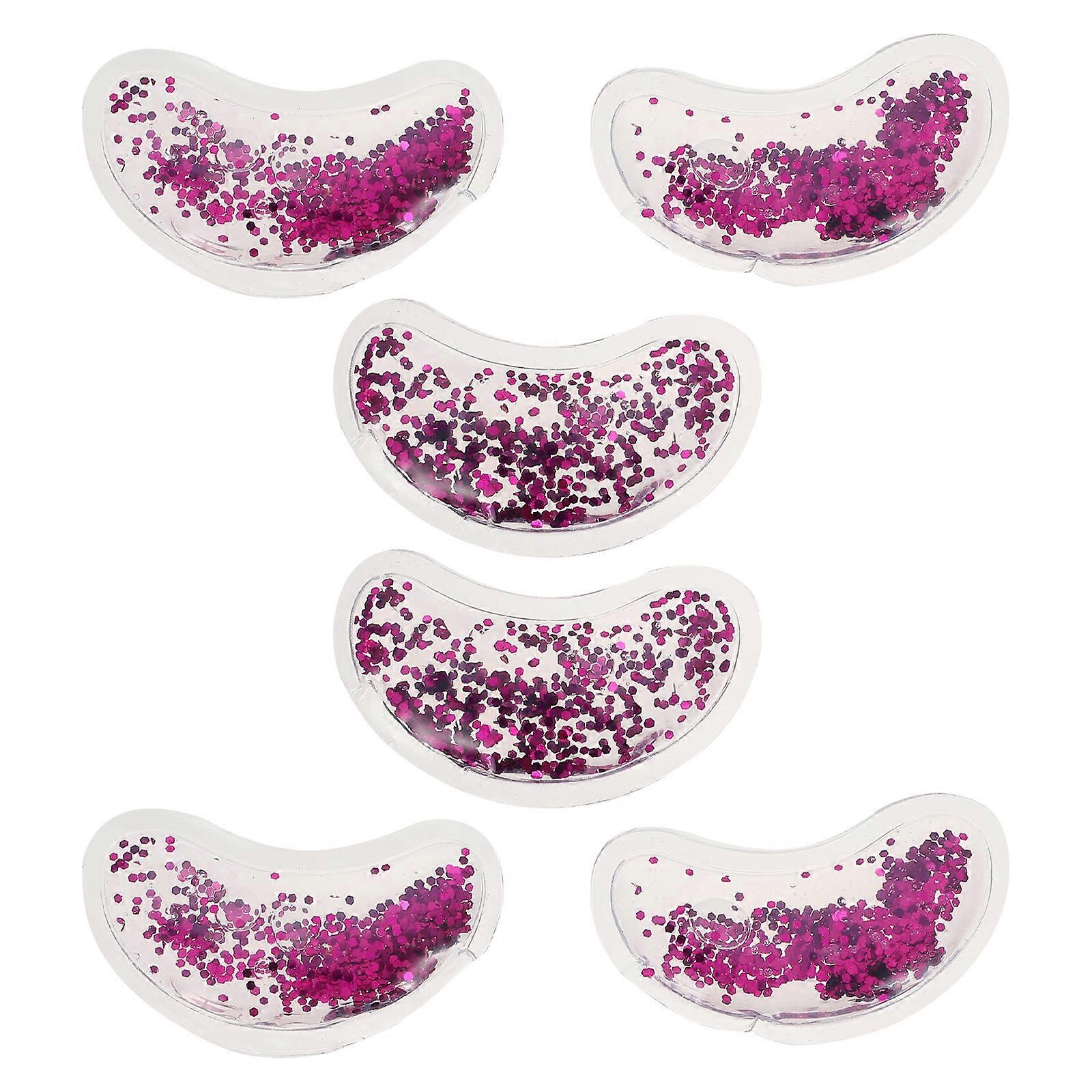 Cooling Eye Pads U Shaped Eye Pads Home Use Adult Purple Pvc Gel Material for Hot Compress 6Pcs