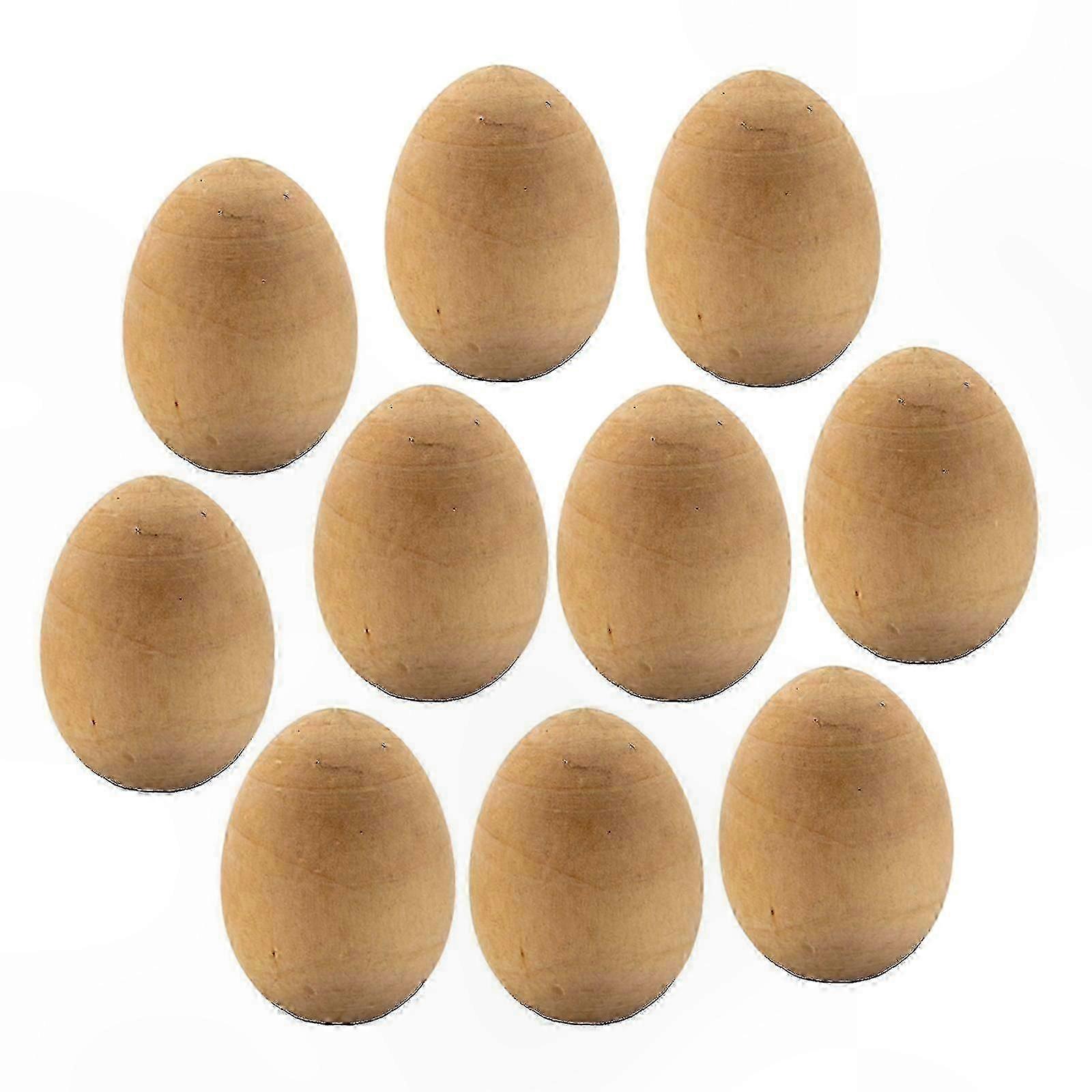 Easter Decorative Wooden Eggs for Painting and Crafting, Set of 10 for Easter Activities and Baskets