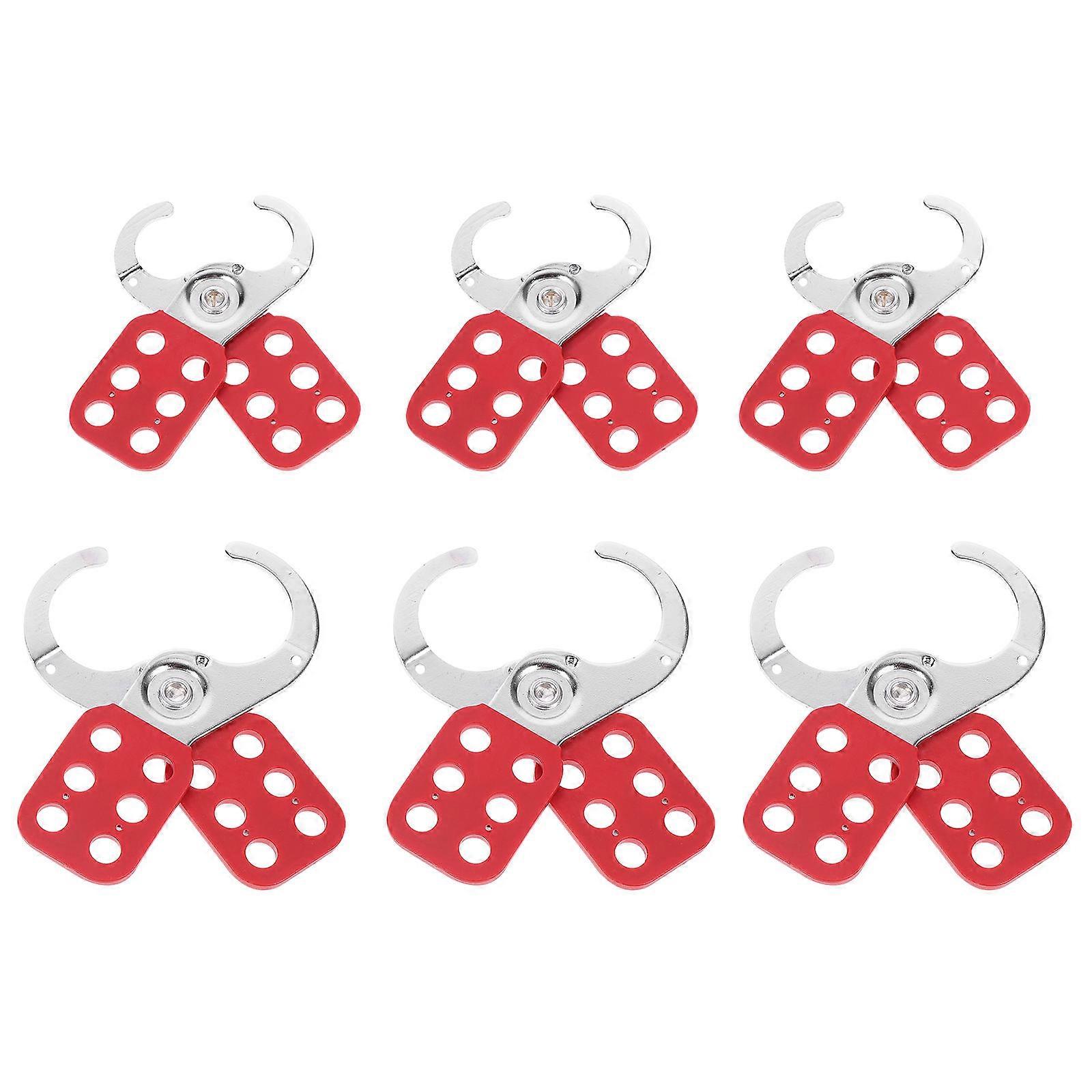 6pcs Safety Insulation Locks Steel Locks Professional Hasp Locks (Red)