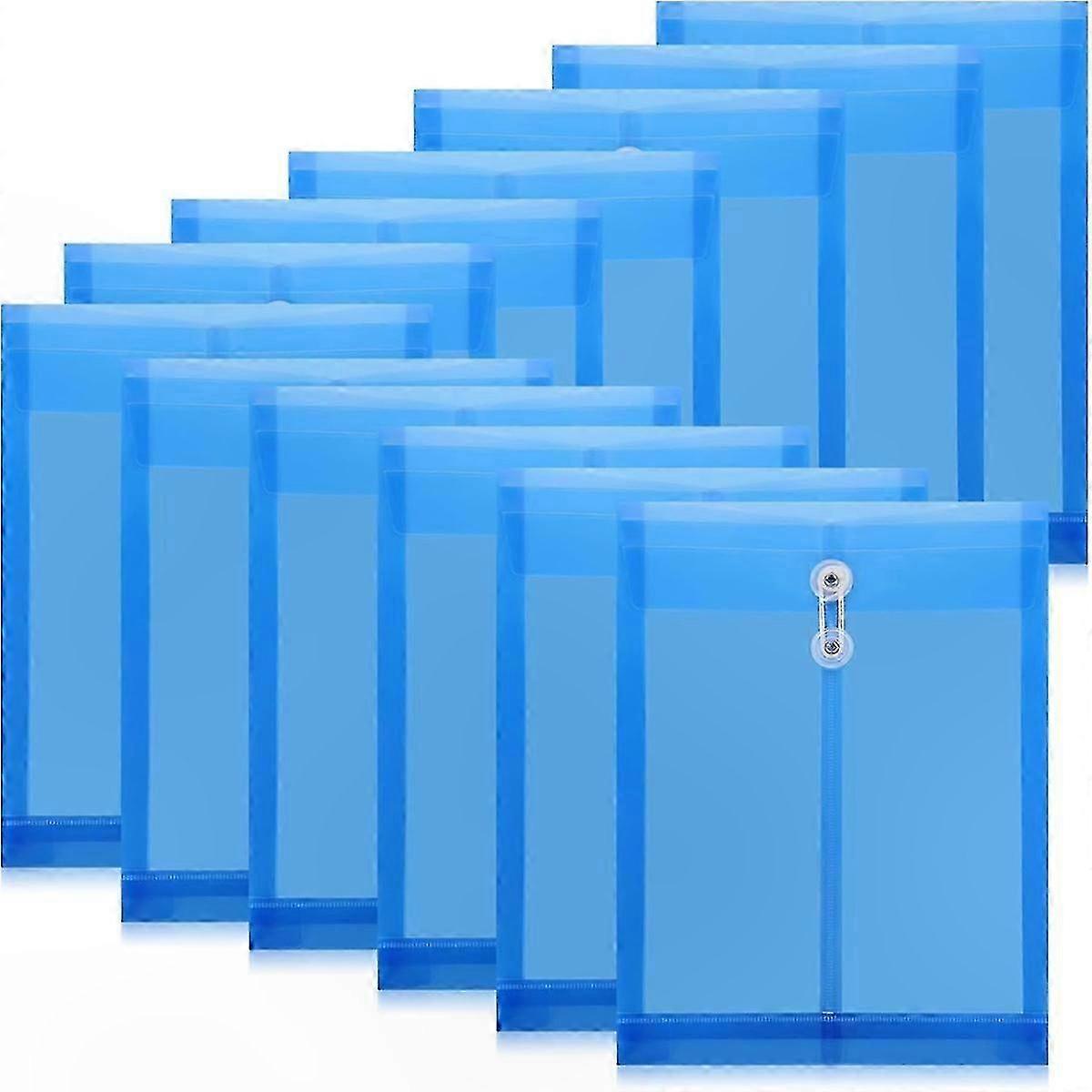 12-Pack A4 Document Folders, Durable Plastic Envelopes for Organizing Files SZRH A-DS
