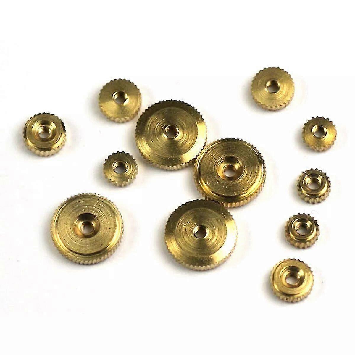 Brass Clock Nut Set, 12-Piece Assortment for Antique and Mechanical Clock Repairs