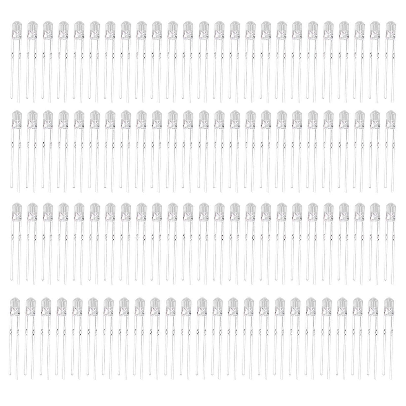 100 Pcs LED Diode 3mm 8 Colors LED Luminous Color Lamp Electronic Components Kit 3VBlue