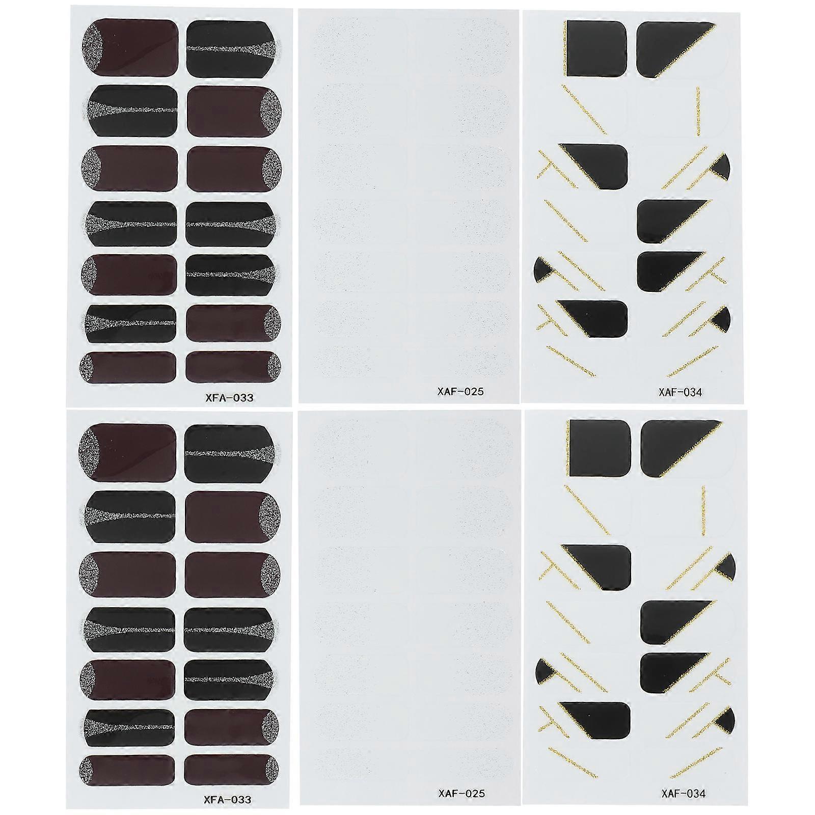 Nail Polish Strips Sheet for Weekend Dating Nails Made from Pvc in Assorted Color with Adhesive Feature 6 Sheets